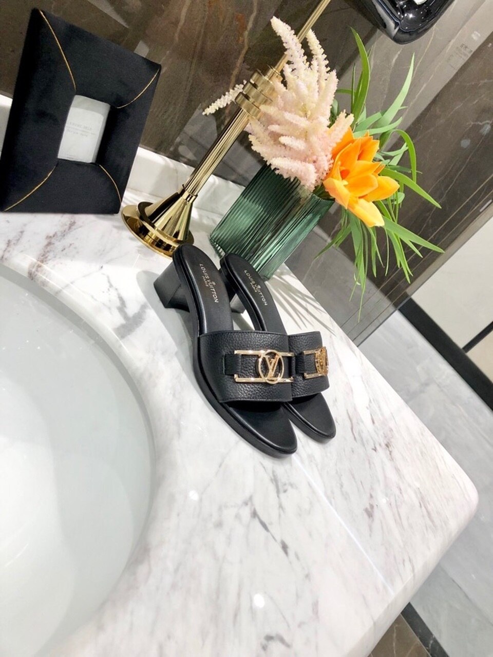 Louis Vuitton Lock It Mules Calfskin Leather Spring/Summer Collection Black - Soul Replicas