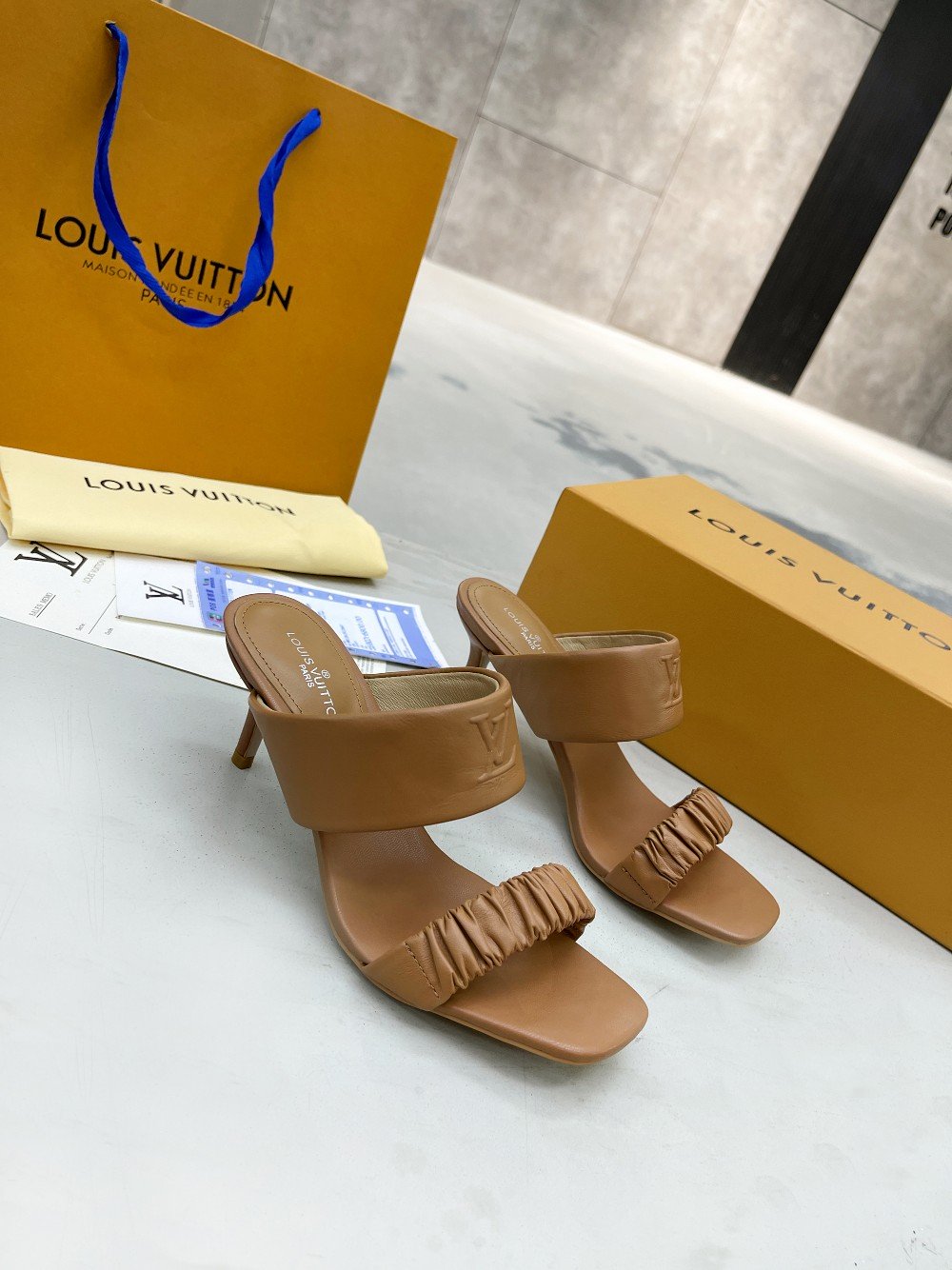 Louis Vuitton Women's Drapy Mule Brown For Women LV - Soul Replicas