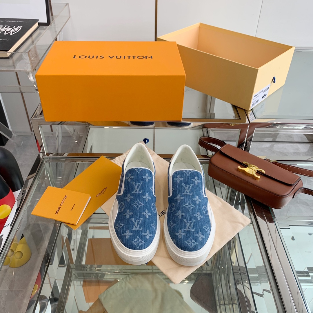 Louis Vuitton Women's Trocadero Slip On Light Blue For Women LV - Soul Replicas