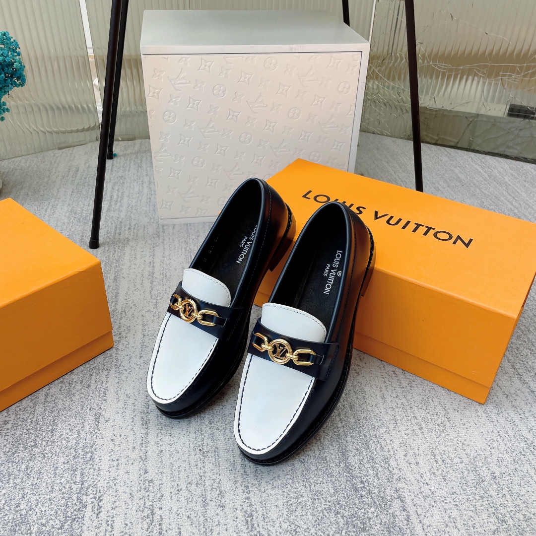 Louis Vuitton Women's Chess Flat Loafe Black And White For Women LV - Soul Replicas