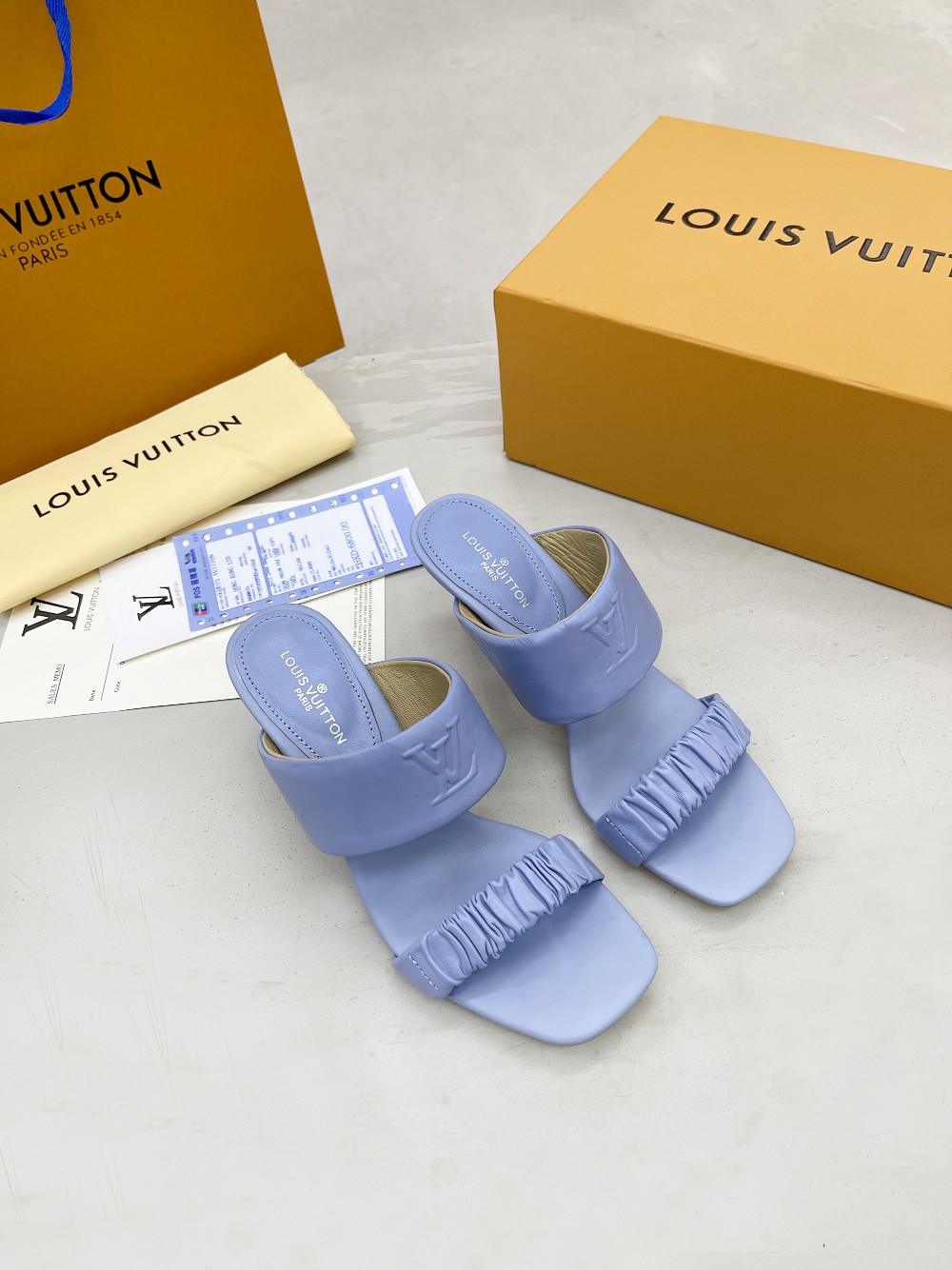 Louis Vuitton Women's Drapy Mule Blue For Women LV - Soul Replicas