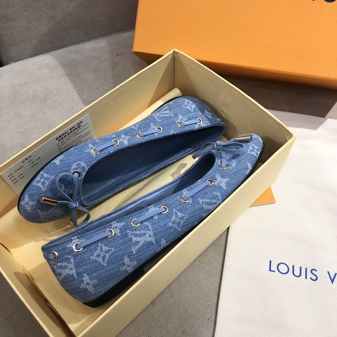 Louis Vuitton Gloria Flat Loafer Blue For Women LV - Soul Replicas