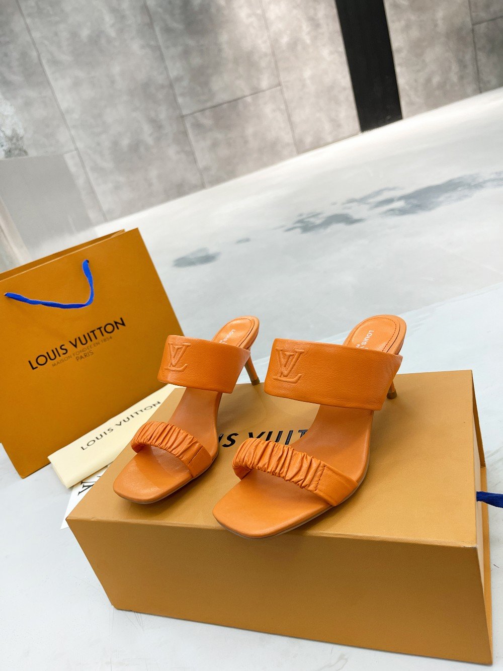 Louis Vuitton Women's Drapy Mule Orange For Women LV - Soul Replicas