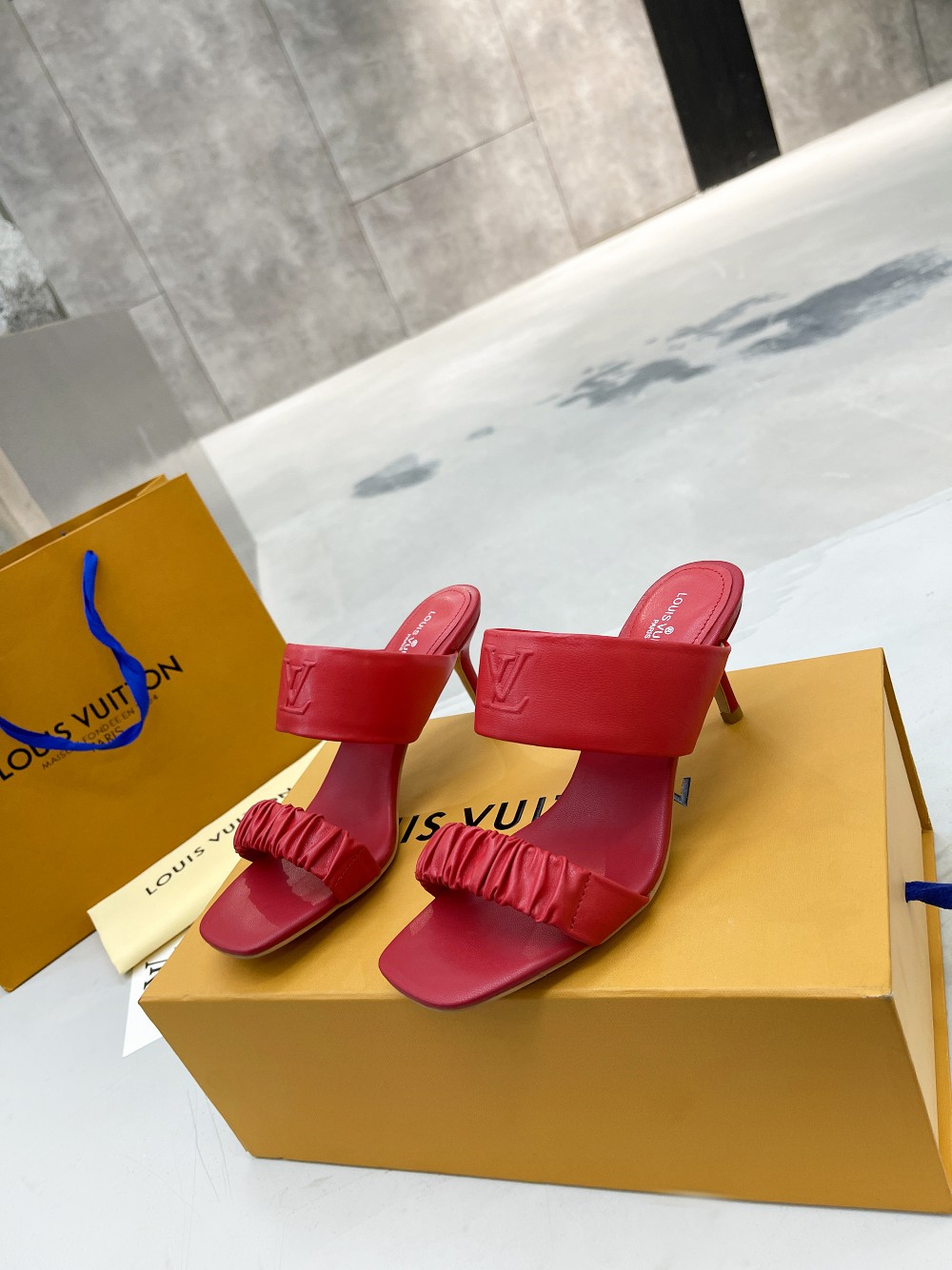 Louis Vuitton Women's Drapy Mule Red For Women LV - Soul Replicas
