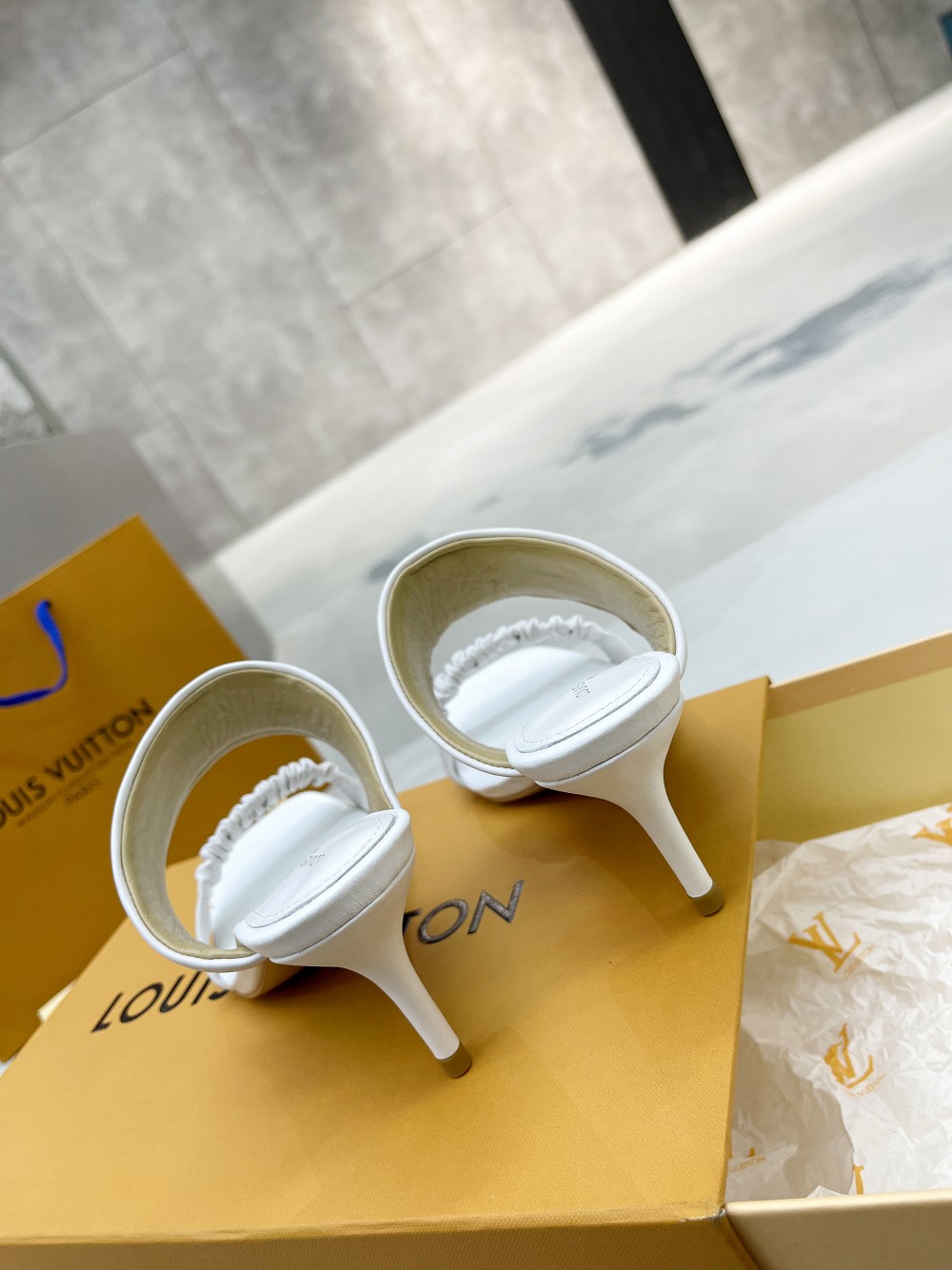 Louis Vuitton Women's Drapy Mule White For Women LV - Soul Replicas