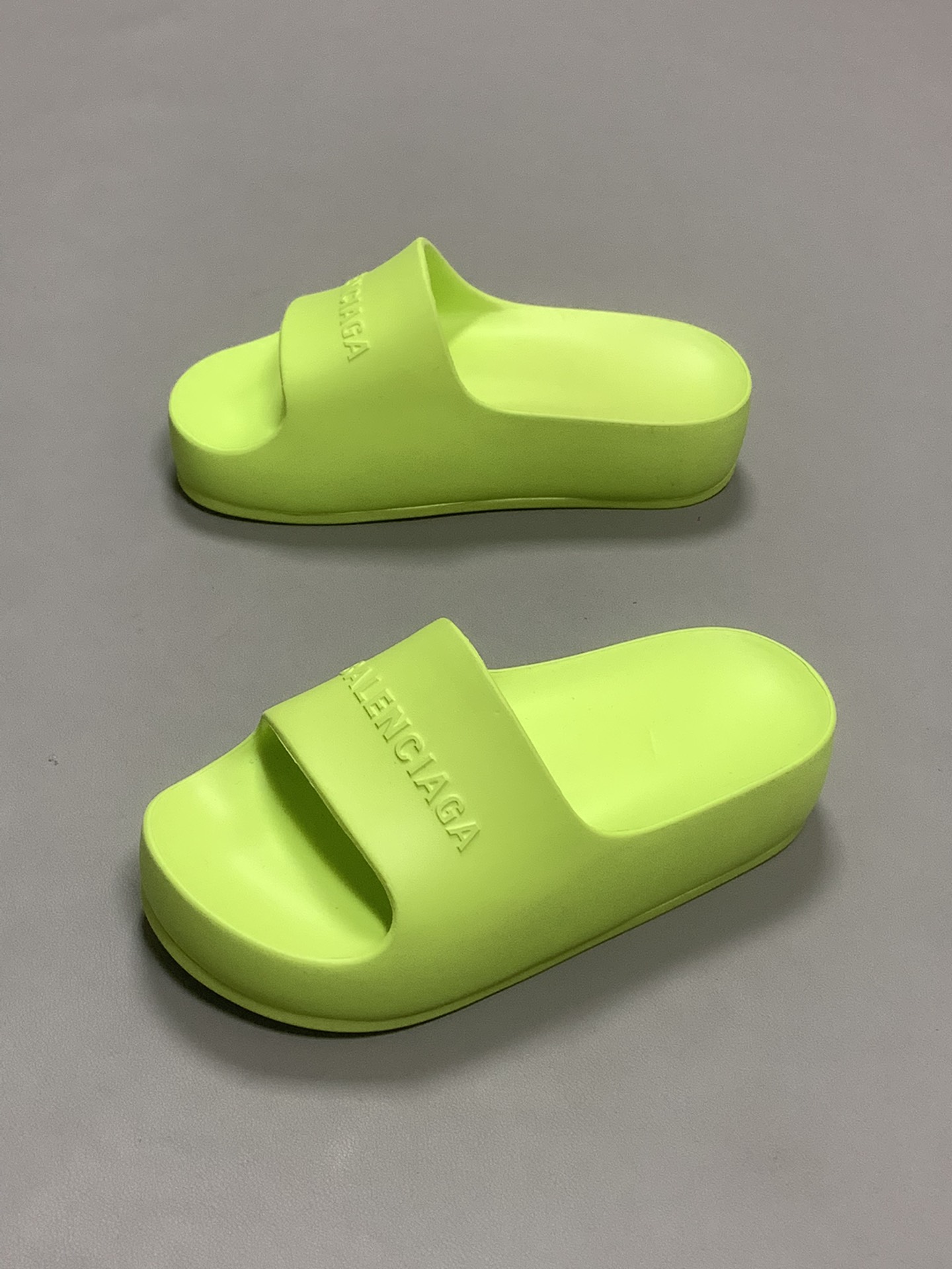 Balenciaga Pool Slide Sandal Green Neon For Women - Soul Replicas