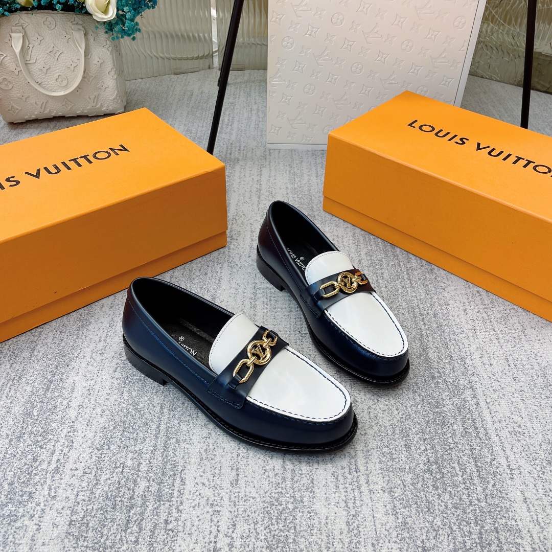 Louis Vuitton Women's Chess Flat Loafe Black And White For Women LV - Soul Replicas