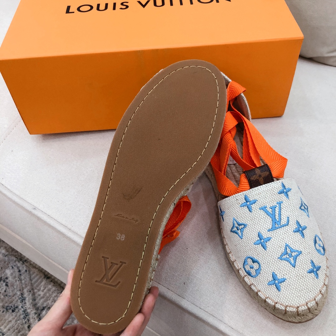 Louis Vuitton Women's Starboard Flat Espadrille Blue For Women LV - Soul Replicas
