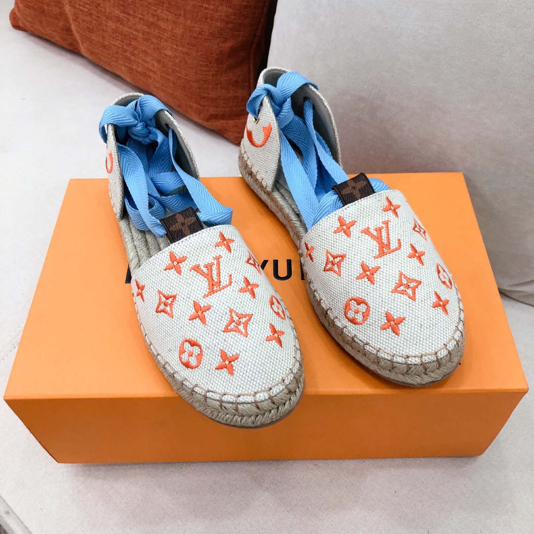 Louis Vuitton Women's Starboard Flat Espadrille Orange For Women LV - Soul Replicas
