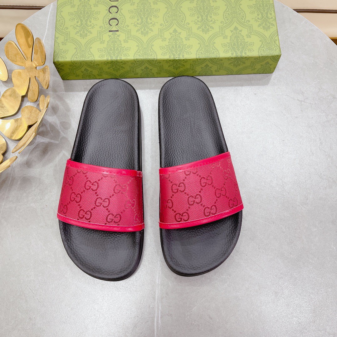 Gucci Women's Gucci Slide Sandal Red For Women 407345 - Soul Replicas