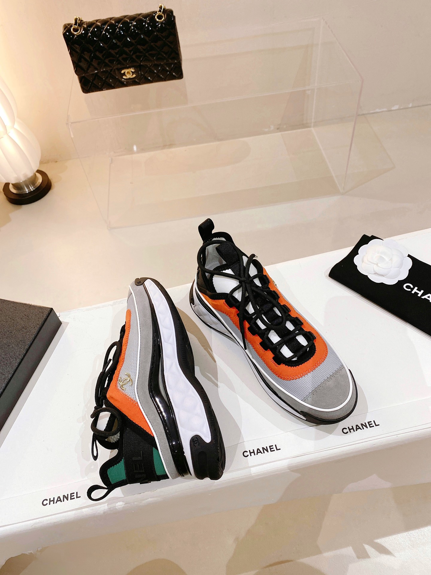 CHANEL WOMEn's Sneakers Orange And Green For Women - Soul Replicas