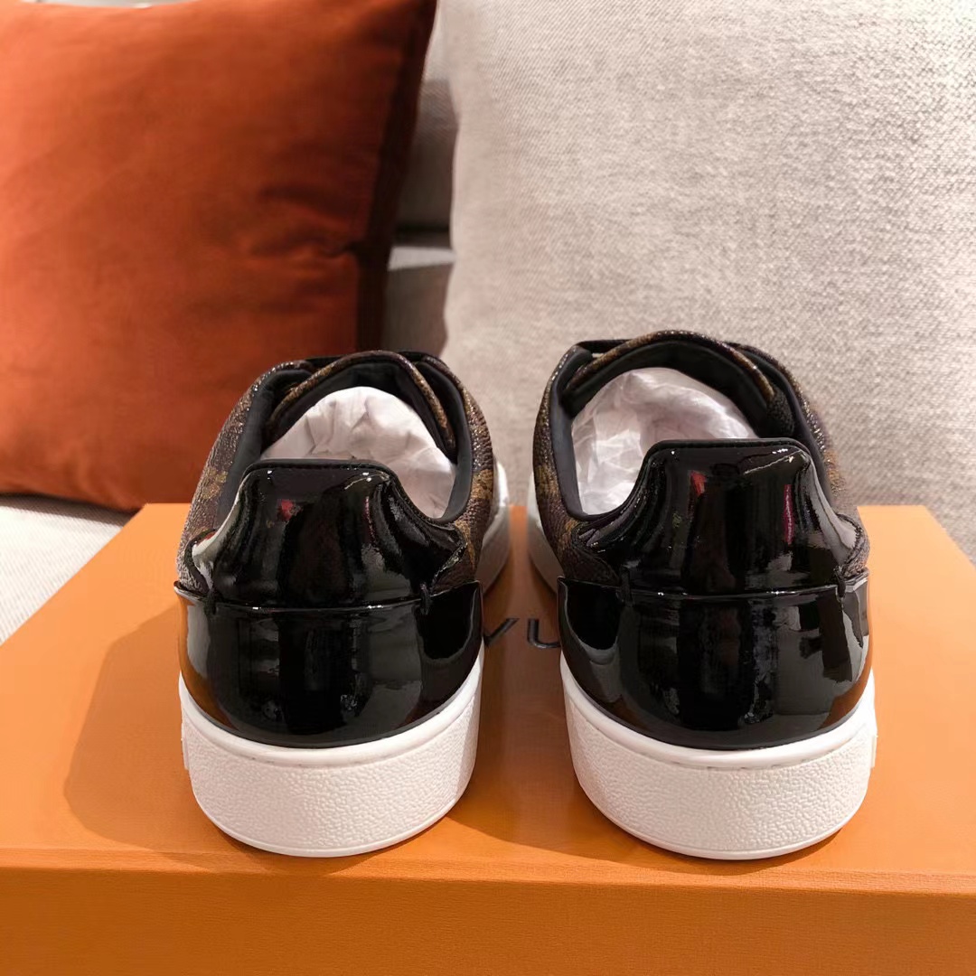 Louis Vuitton Time Out Sneaker Patent Monogram Material Brown For Women LV 1A8FJM - Soul Replicas