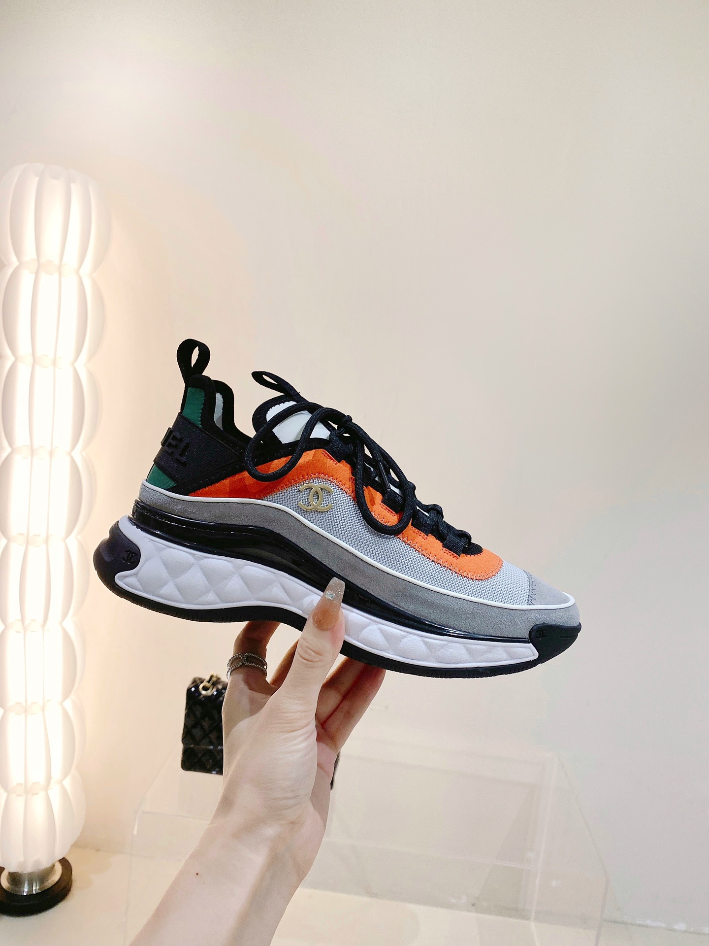 CHANEL WOMEn's Sneakers Orange And Green For Women - Soul Replicas