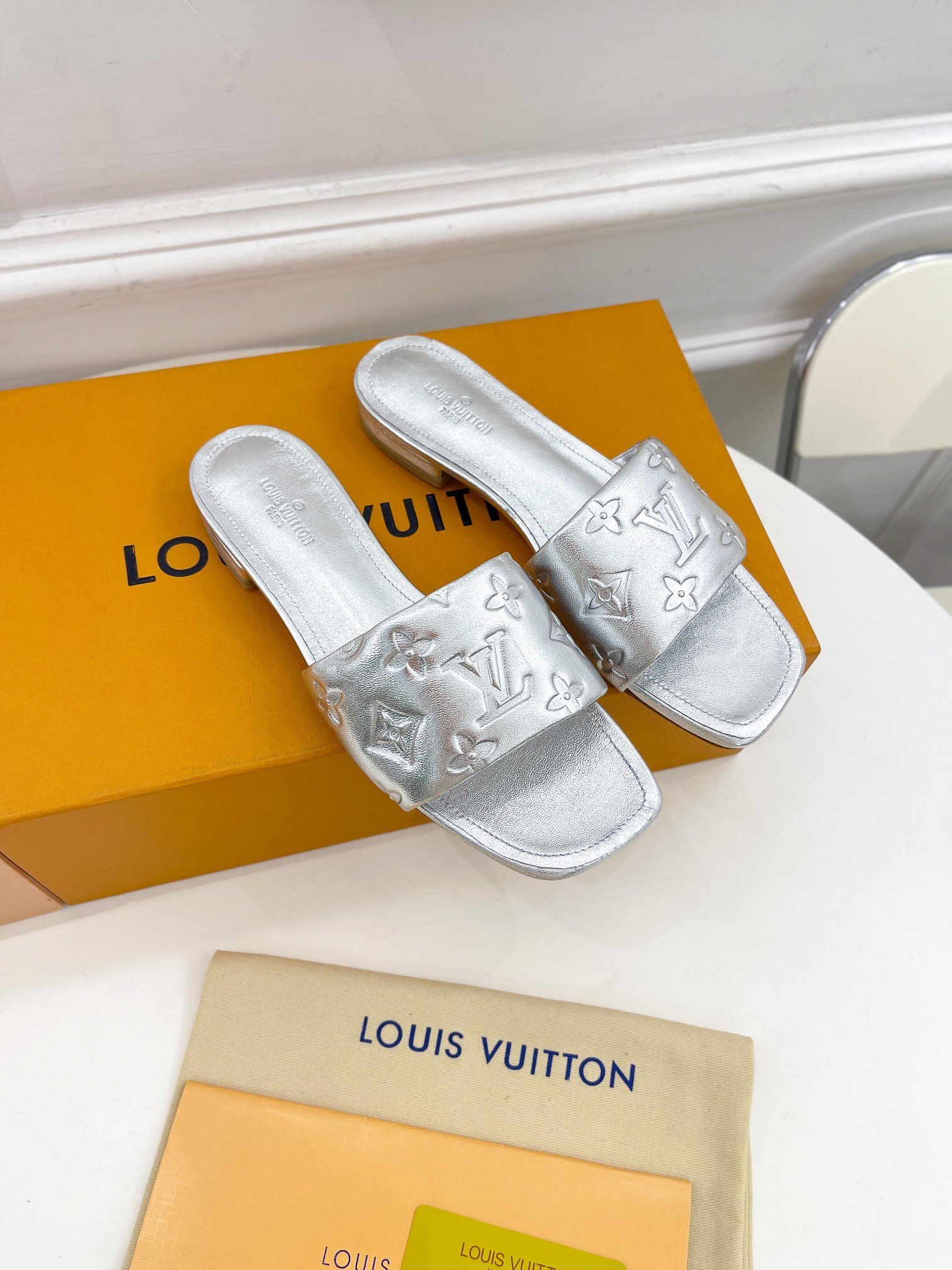 Louis Vuitton Women's Revival Flat Mule Sliver For Women LV 1A9QJG - Soul Replicas