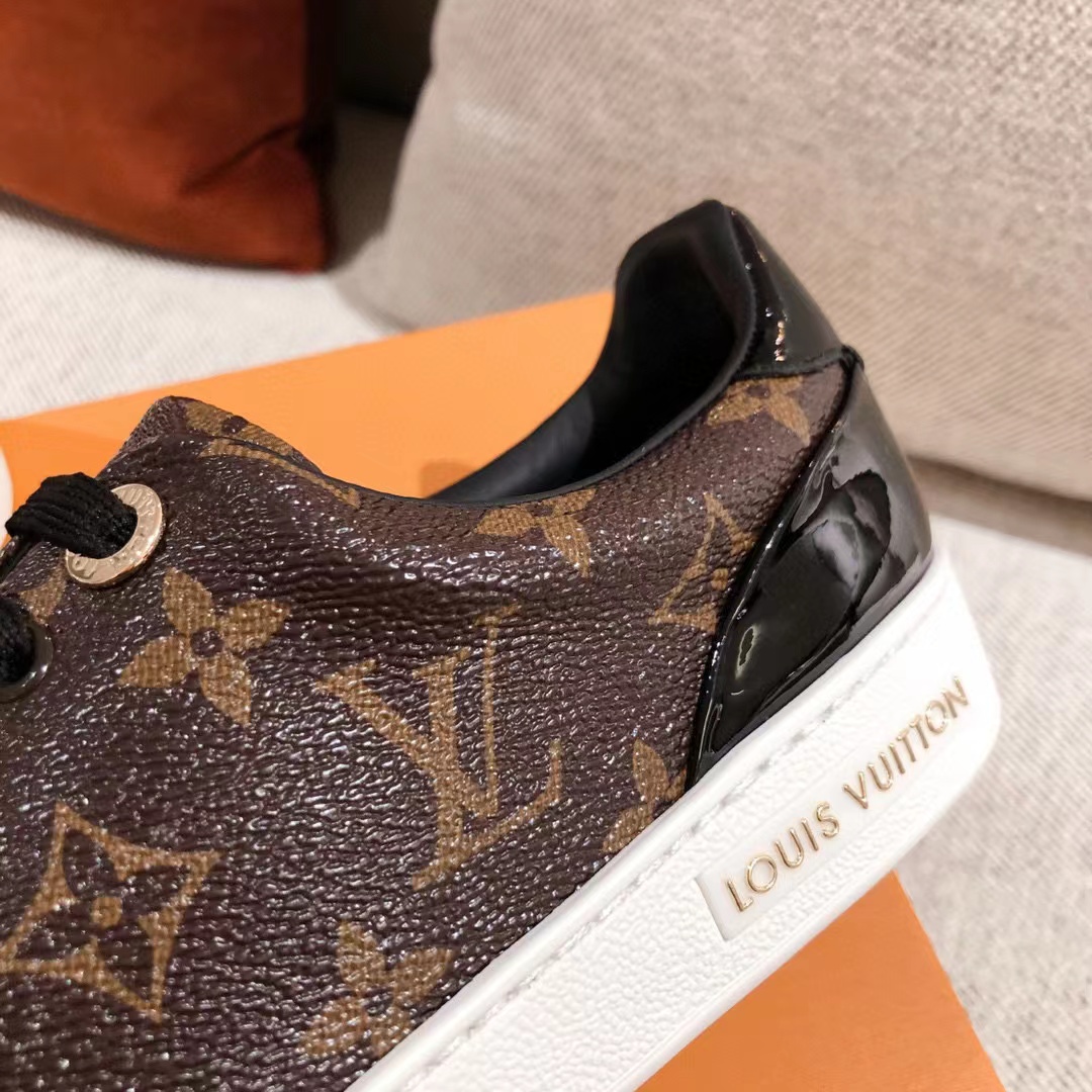 Louis Vuitton Time Out Sneaker Patent Monogram Material Brown For Women LV 1A8FJM - Soul Replicas