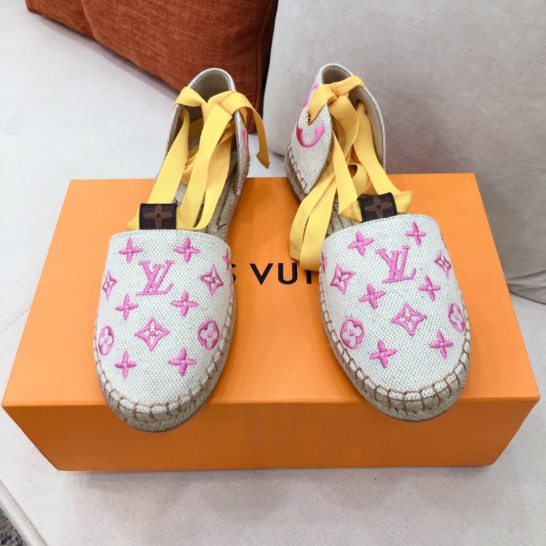Louis Vuitton Women's Starboard Flat Espadrille Pink For Women LV - Soul Replicas