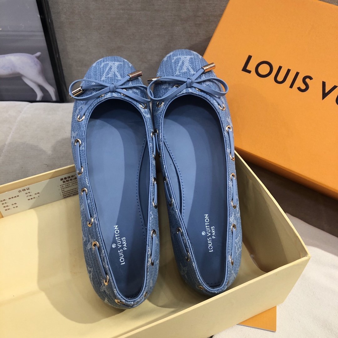 Louis Vuitton Gloria Flat Loafer Blue For Women LV - Soul Replicas