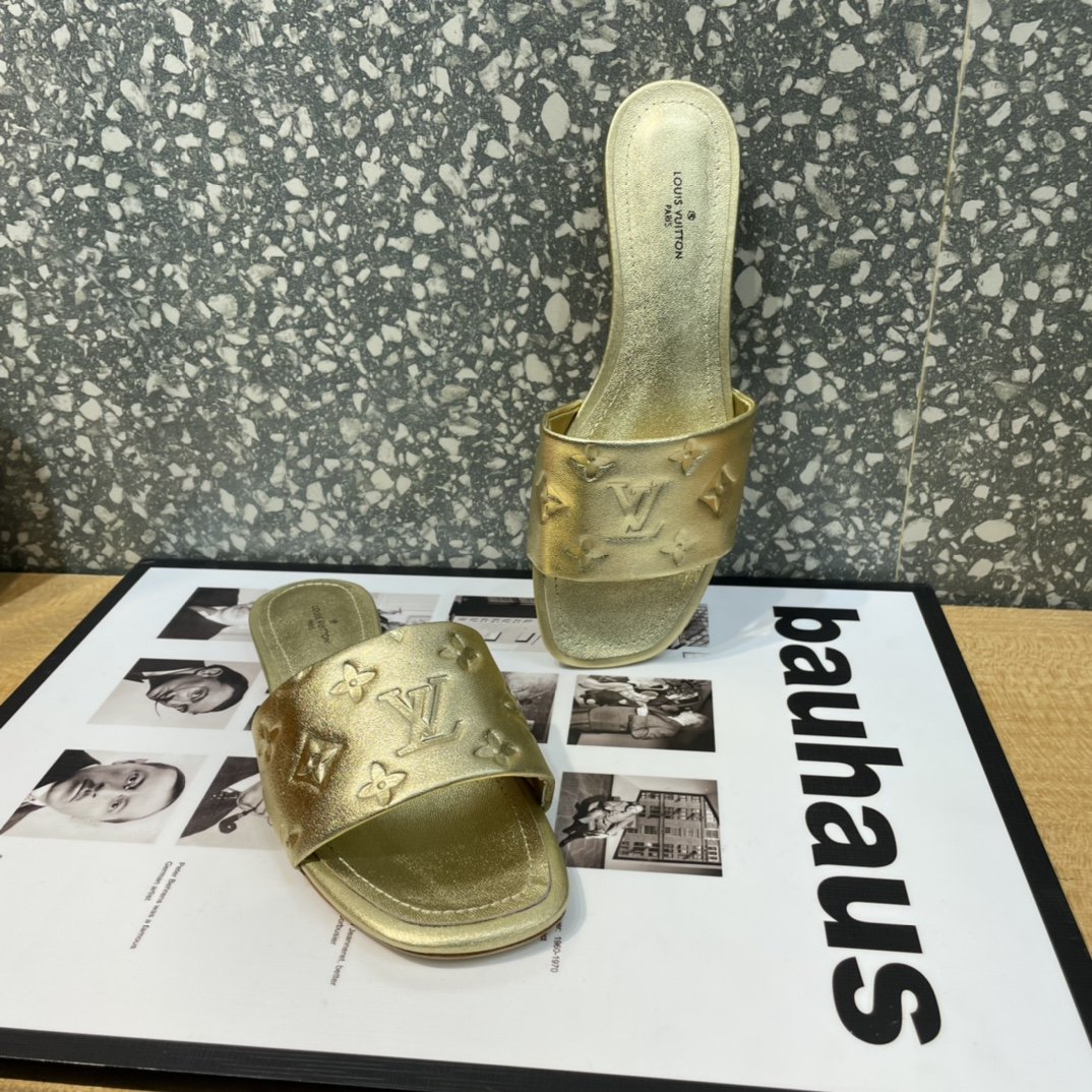 Louis Vuitton Women's Revival Flat Mule Gold For Women LV 1A9QKC - Soul Replicas