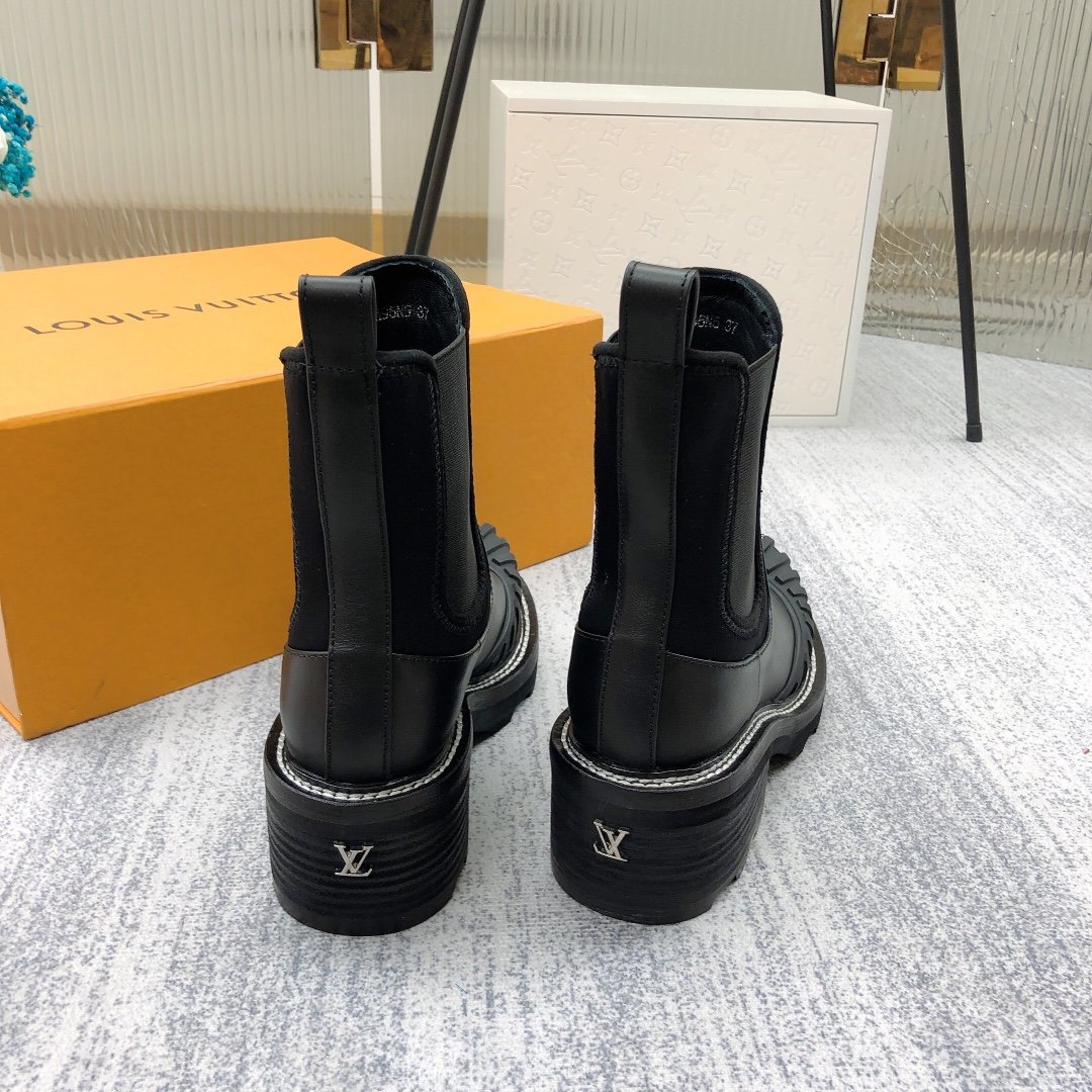 Louis Vuitton LV Beaubourg Ankle Boot Neoprene Black For Women LV - Soul Replicas