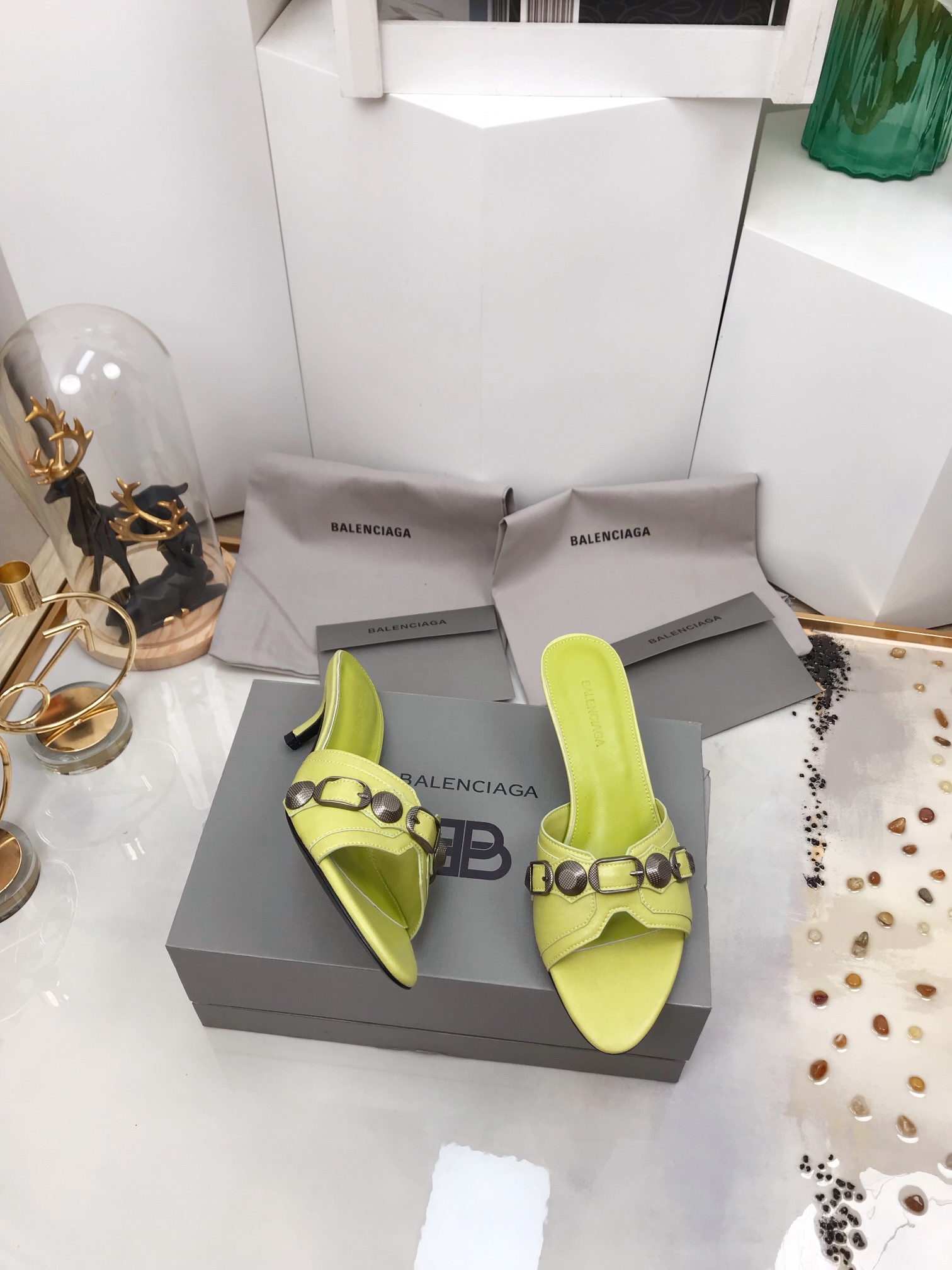 Balenciaga Cagole Sandal Light Yellow For Women - Soul Replicas