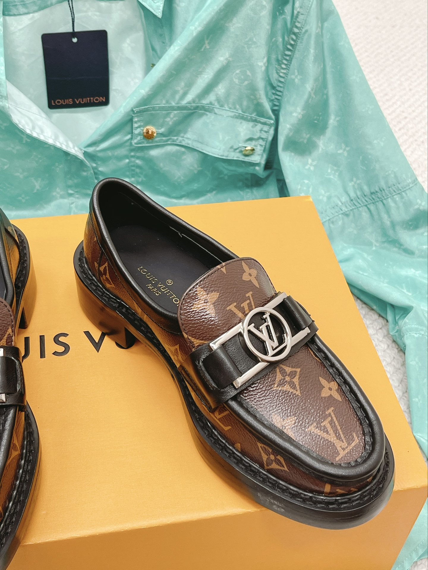 Louis Vuitton Women's Academy Loafer Silver Toned Hardware Brown For Women LV - Soul Replicas