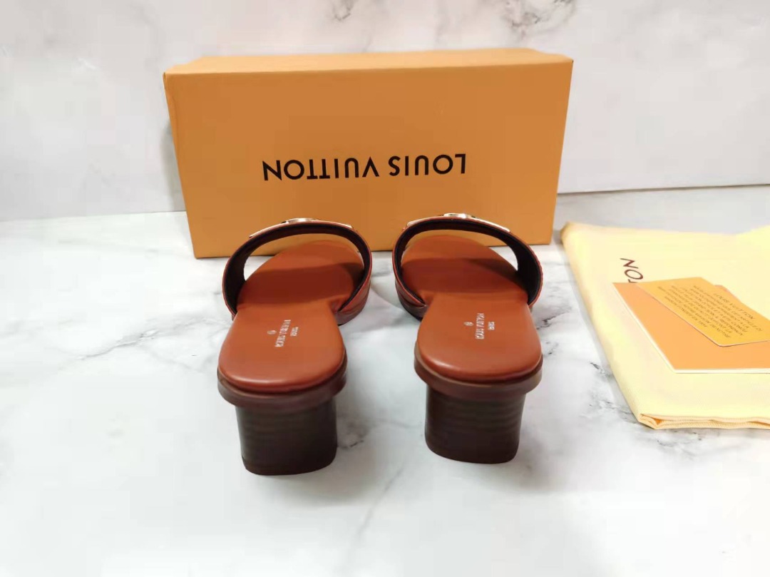 Louis Vuitton Lock It Mules Calfskin Leather Spring/Summer 2020 Collection 1A64MN Tan - Soul Replicas