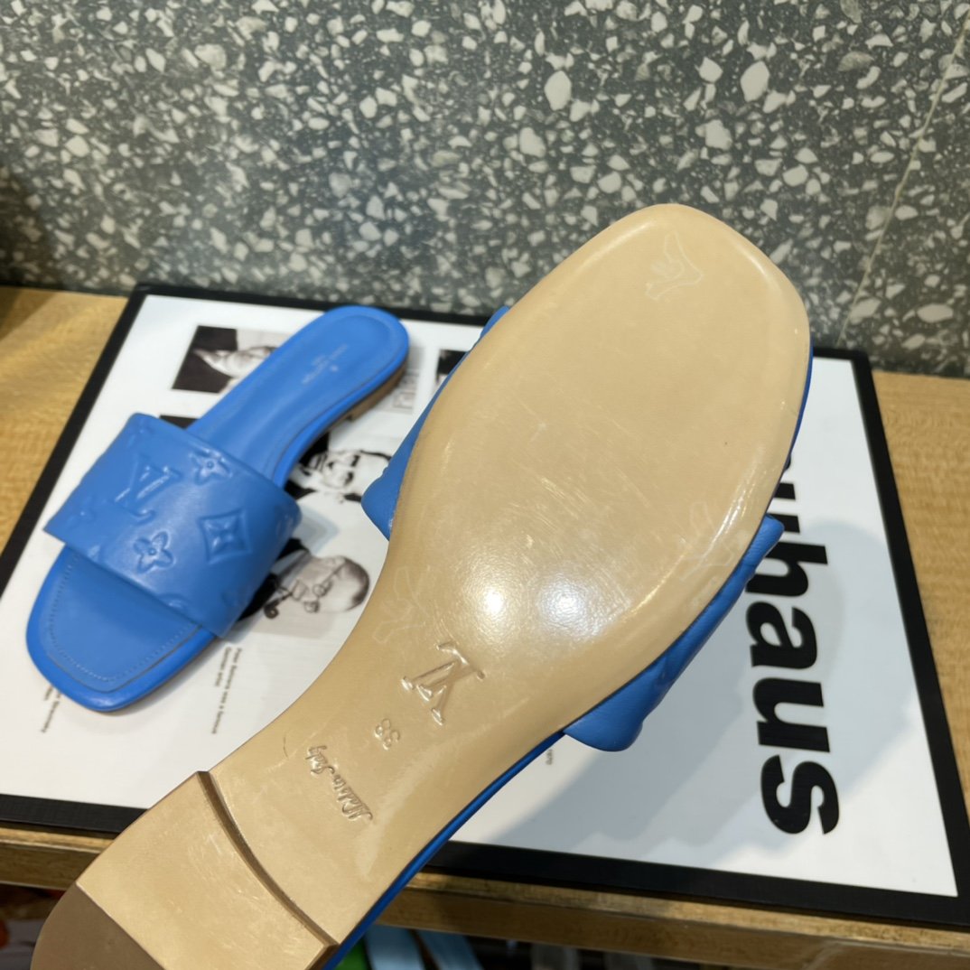 Louis Vuitton Women's Revival Flat Mule Blue For Women LV 1A9P6H - Soul Replicas