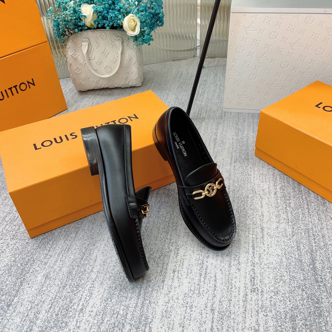 Louis Vuitton Women's Chess Flat Loafe Black And Brown For Women LV - Soul Replicas