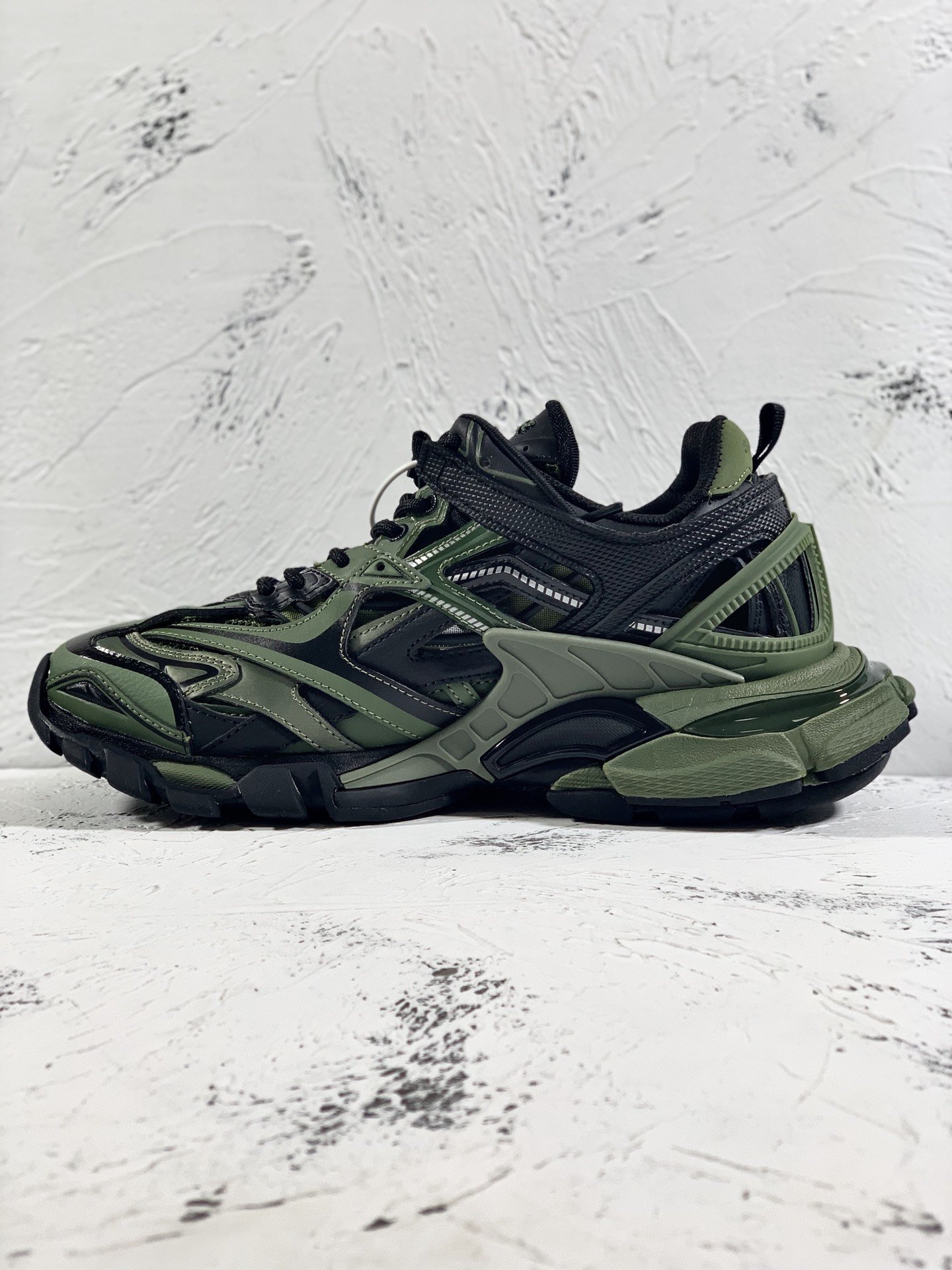 Balenciaga Track.2 Clear Sole Trainers Black/Green For Women - Soul Replicas