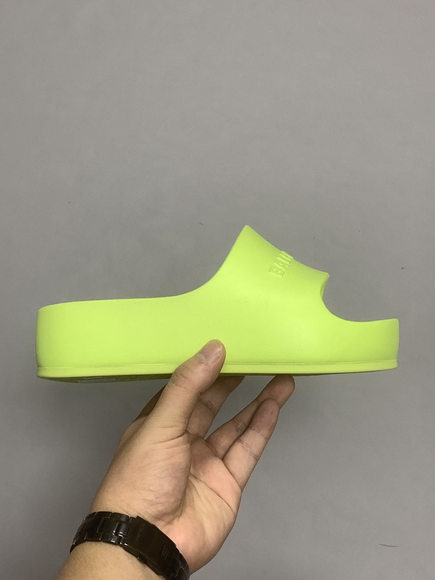 Balenciaga Pool Slide Sandal Green Neon For Women - Soul Replicas