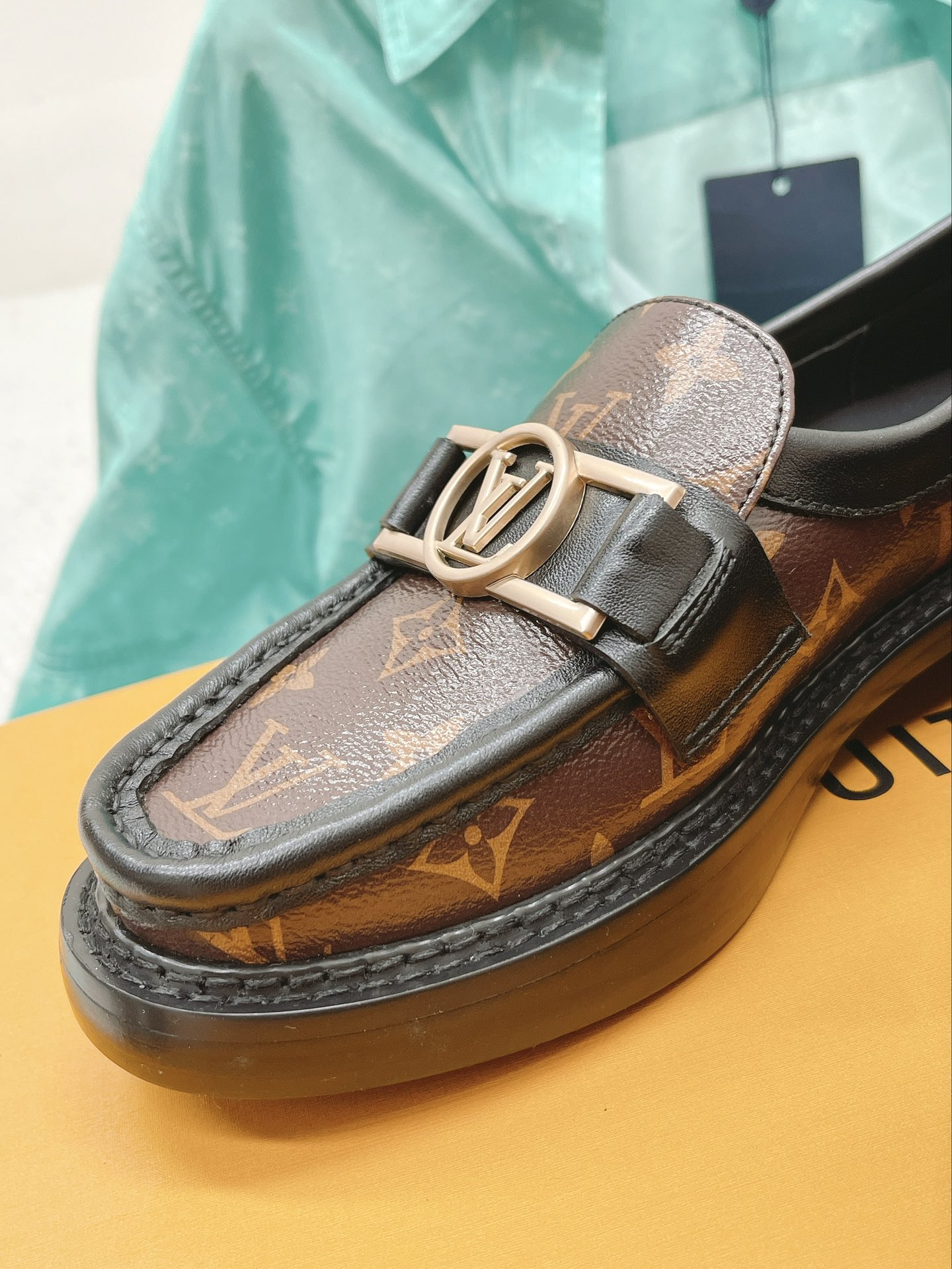 Louis Vuitton Women's Academy Loafer Gold Toned Hardware Brown For Women LV - Soul Replicas