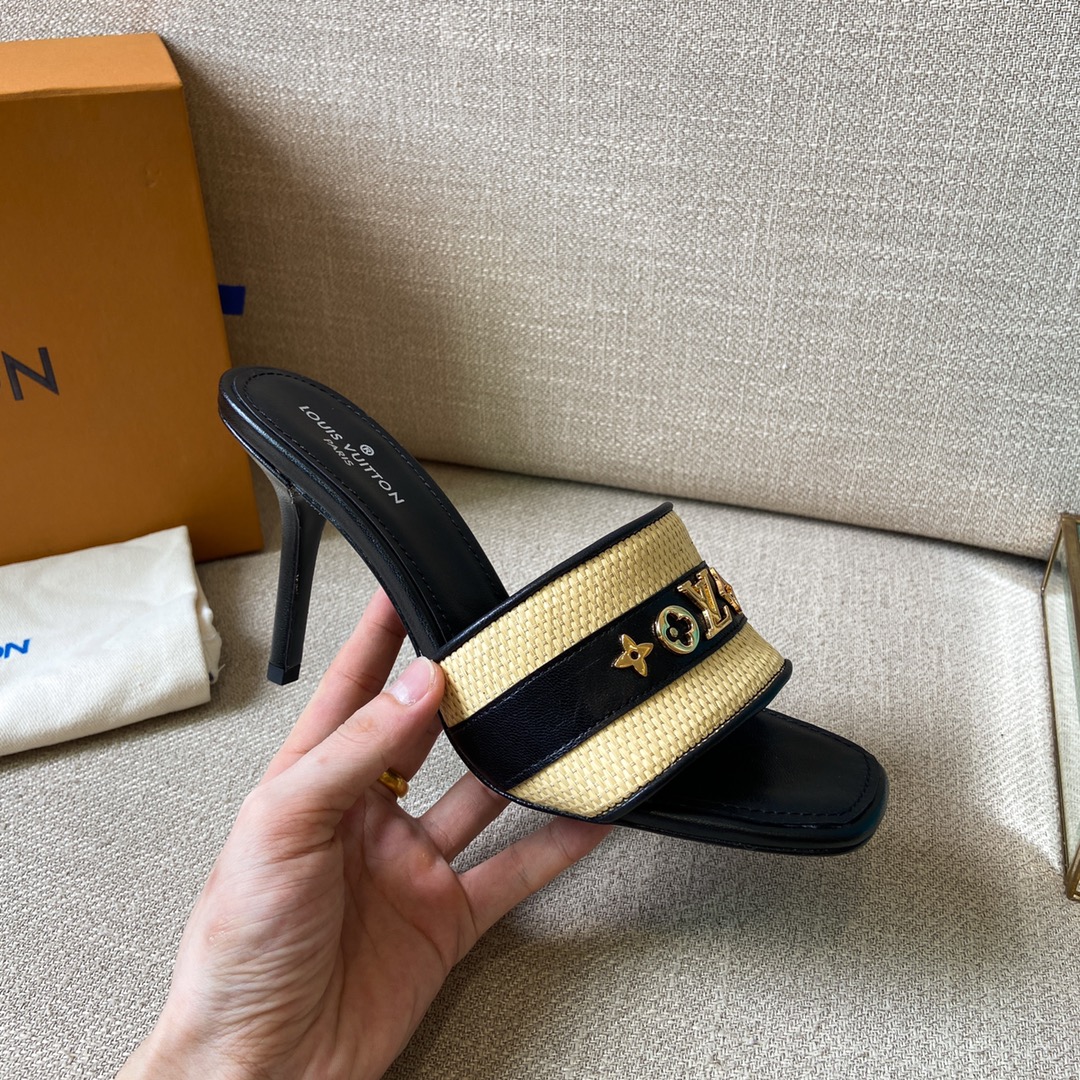 Louis Vuitton Women's Lock It Mule Black For Women LV 3.7in/9.5cm - Soul Replicas