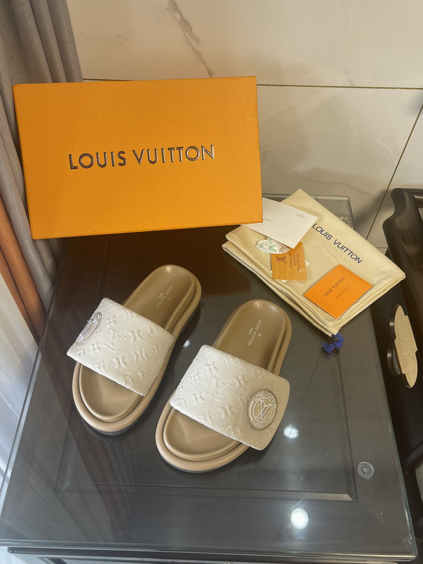 Louis Vuitton Women's Pool Pillow Comfort Flat Mule Beige For Women LV - Soul Replicas