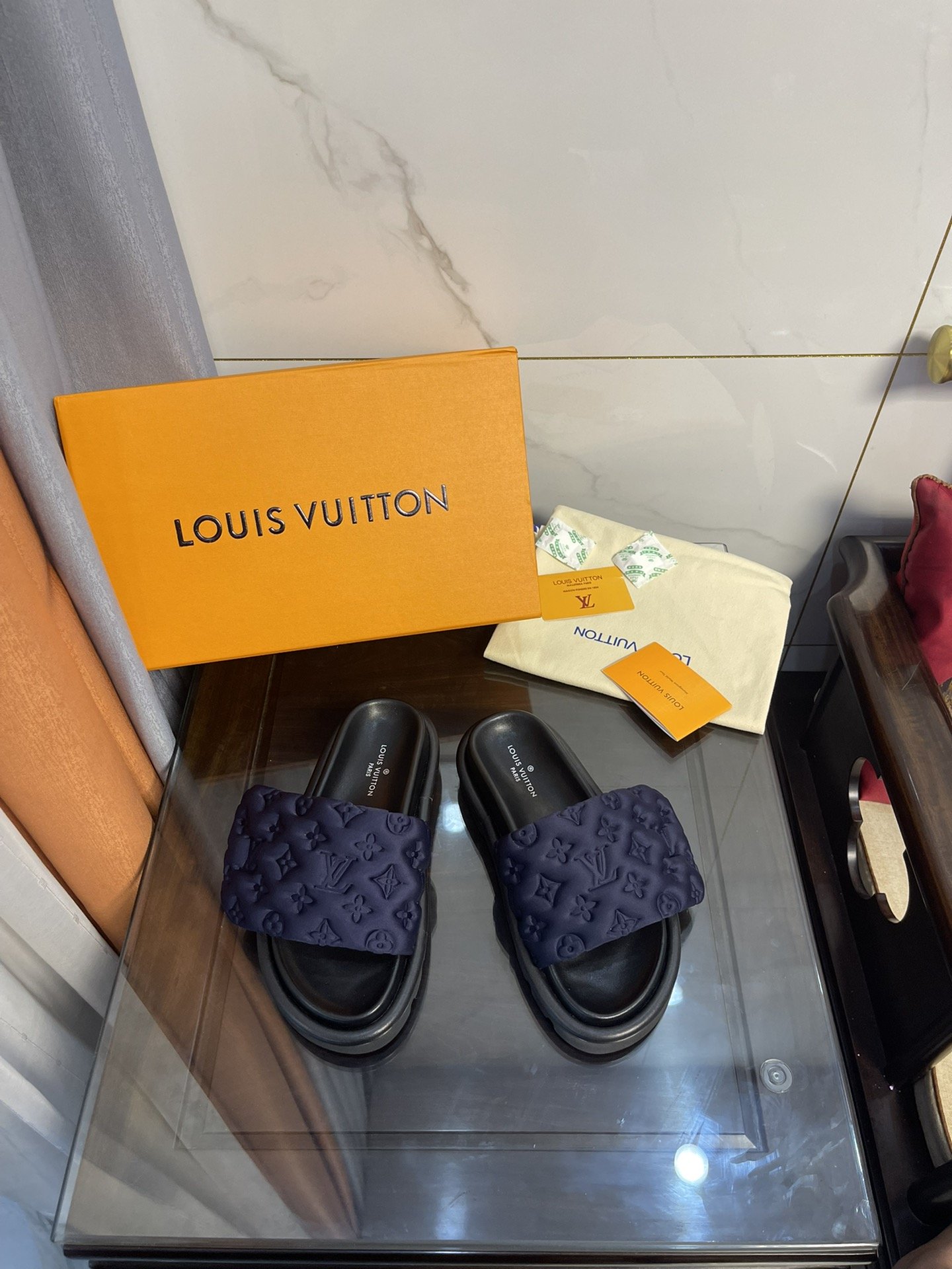 Louis Vuitton Women's Pool Pillow Comfort Mule Dark Blue For Women LV - Soul Replicas