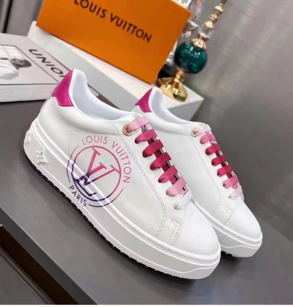 Louis Vuitton Women's Time Out Sneaker Fuchsia Pink For Women LV 1AA1BN - Soul Replicas