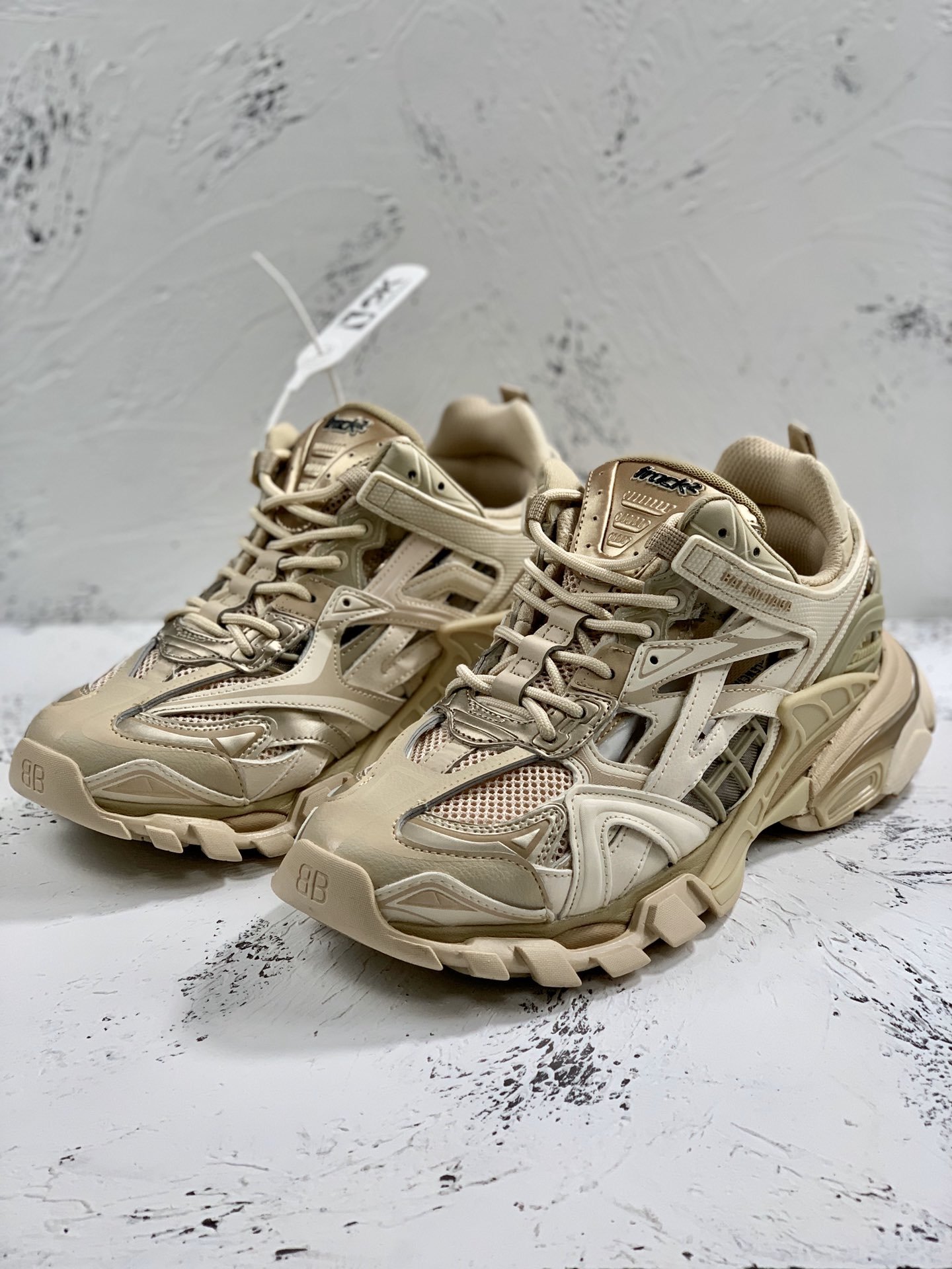Balenciaga Track.2 Clear Sole Trainers Beige For Women - Soul Replicas