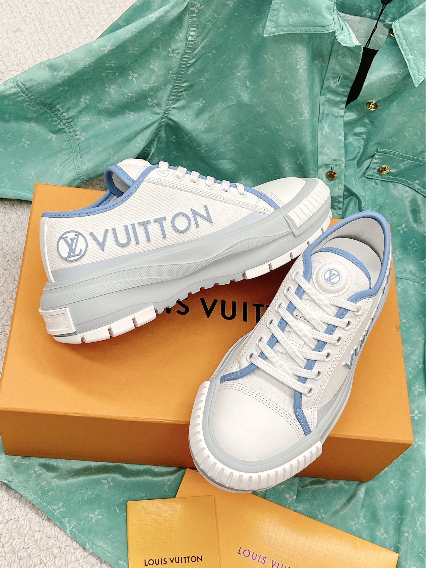 Louis Vuitton Women's LV Squad Sneaker Blue For Women LV - Soul Replicas