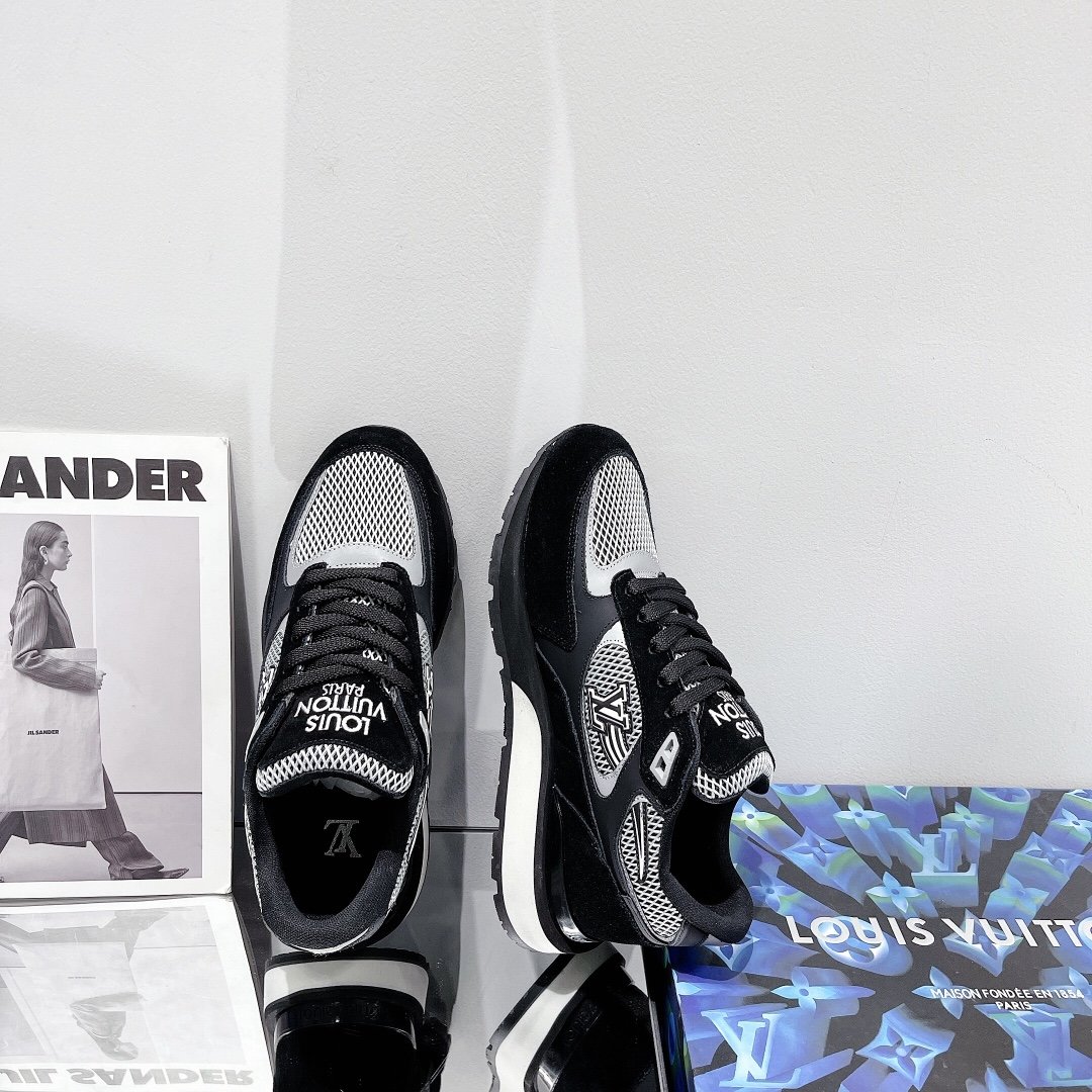 Louis Vuitton Run Away Sneaker Mesh Black For Women LV 1A9J1C - Soul Replicas