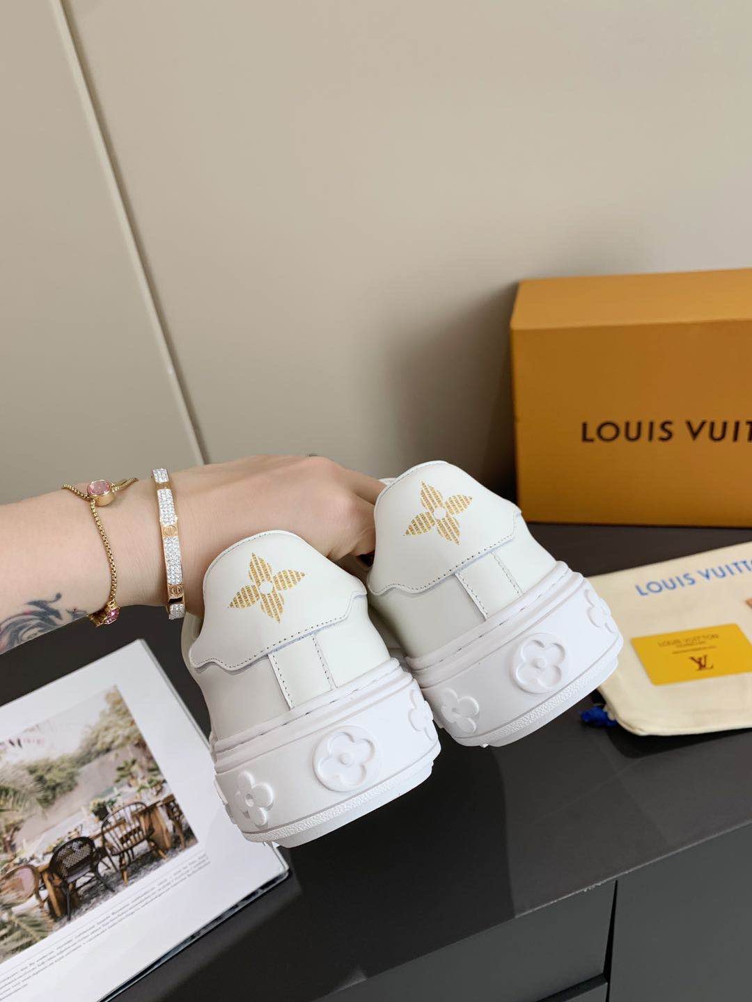 Louis Vuitton Time Out Sneaker White For Women LV - Soul Replicas