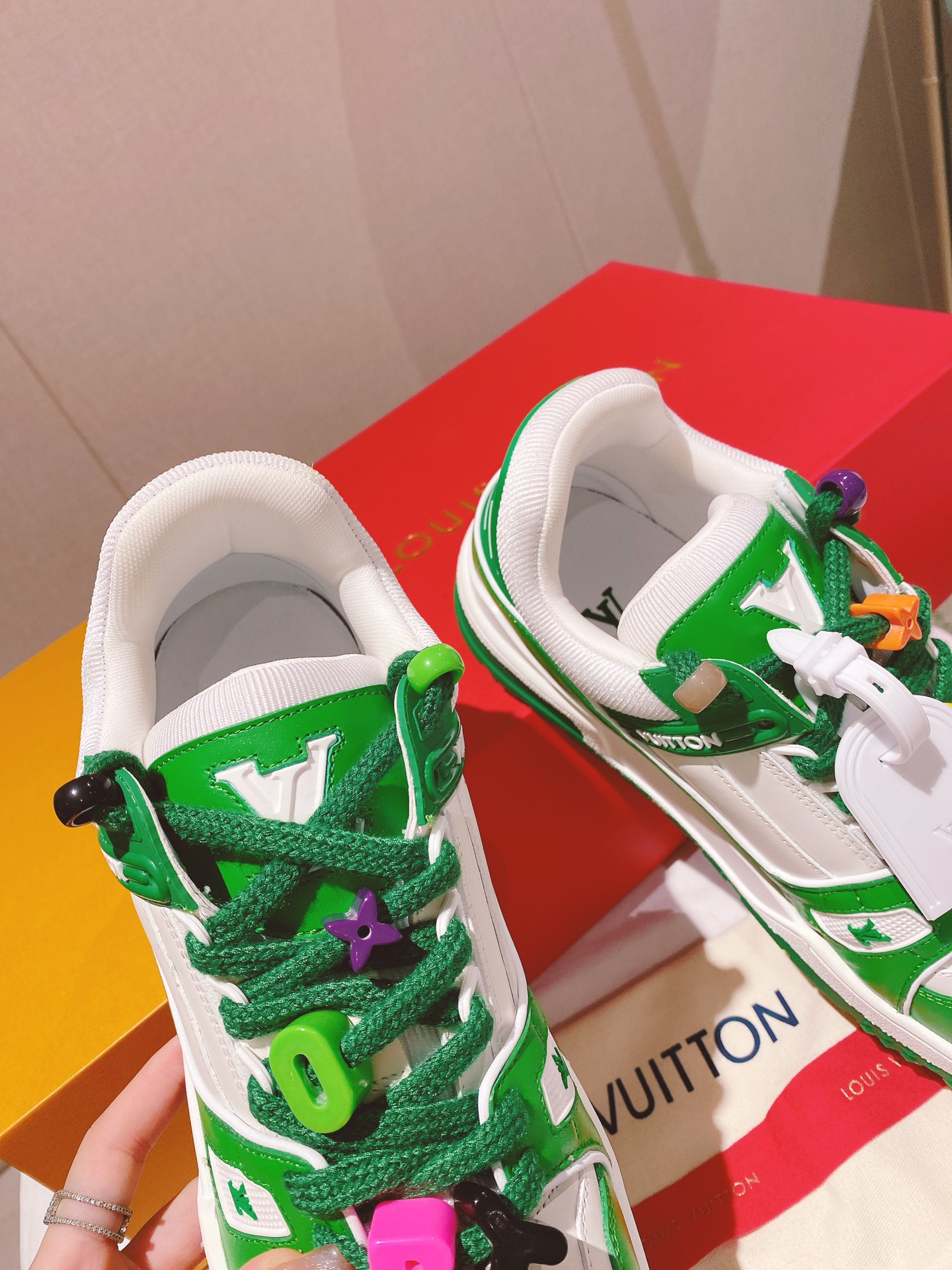 Louis Vuitton Women's LV Trainer Sneaker Green For Women LV - Soul Replicas