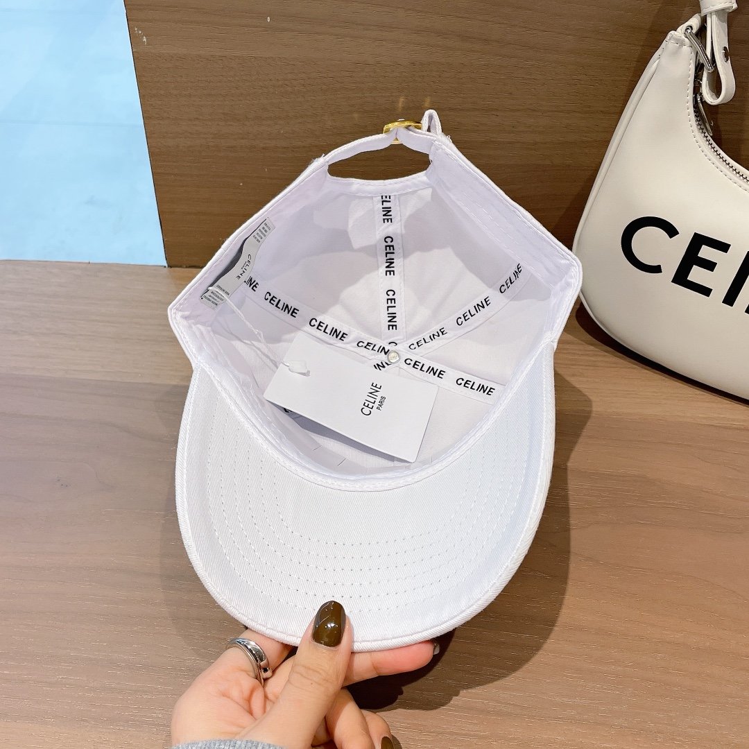 Celine Baseball Cap In Cotton White - Soul Replicas