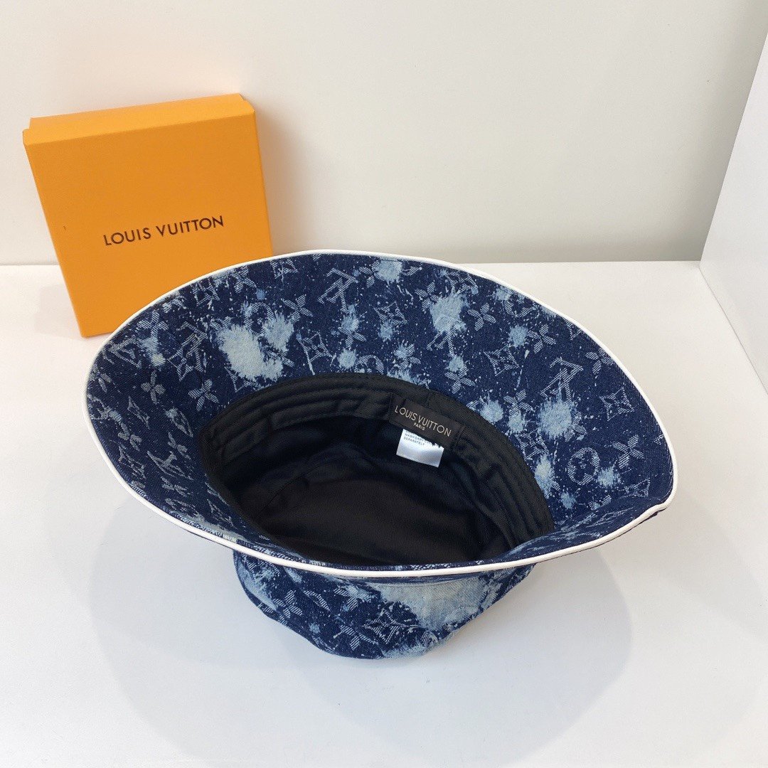 Louis Vuitton Monogram Bucket Hat Navy LV Hat - Soul Replicas