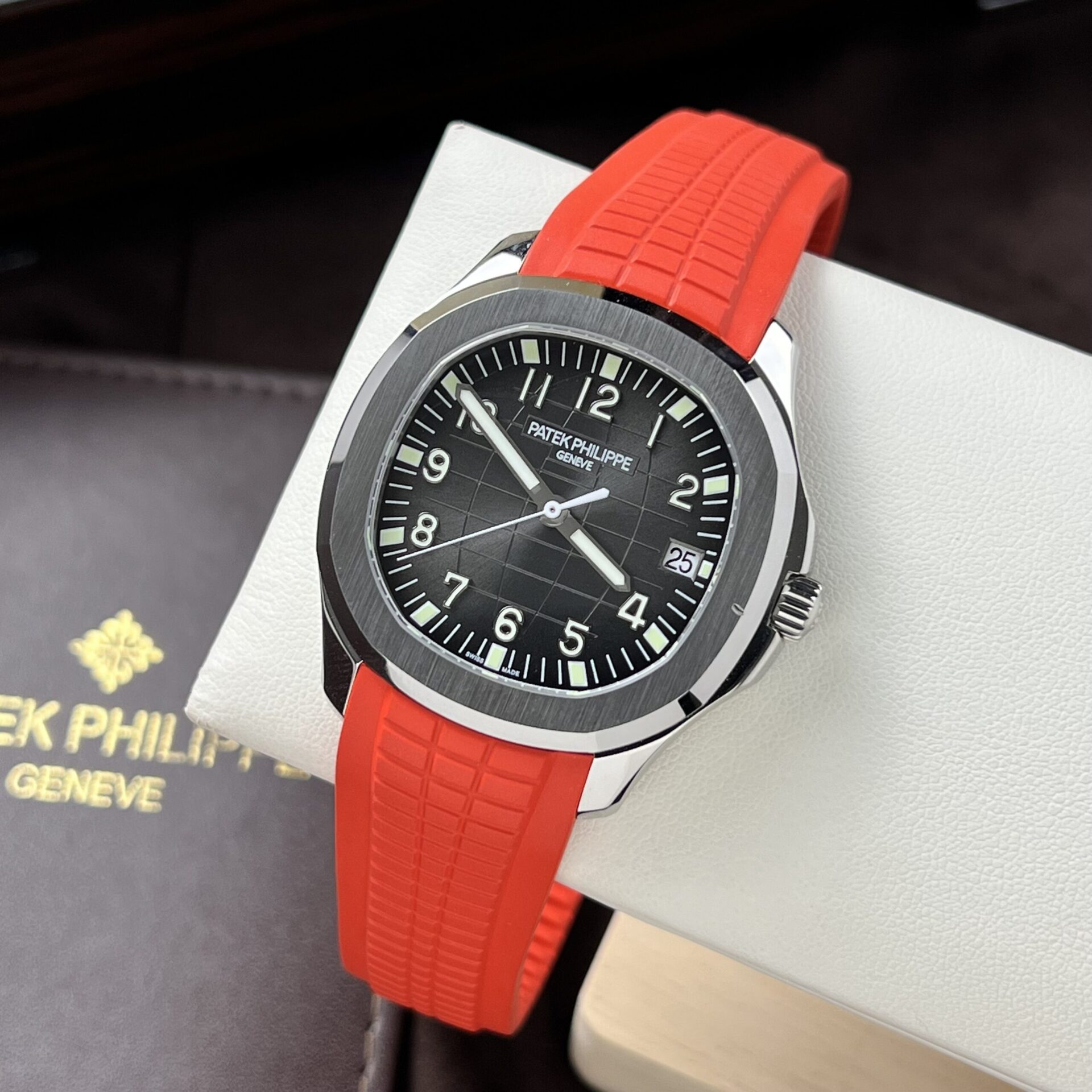 Patek Philippe Replica Watch Aquanaut 5167A Red Rubber Strap 3K Factory 40mm - Soul Replicas