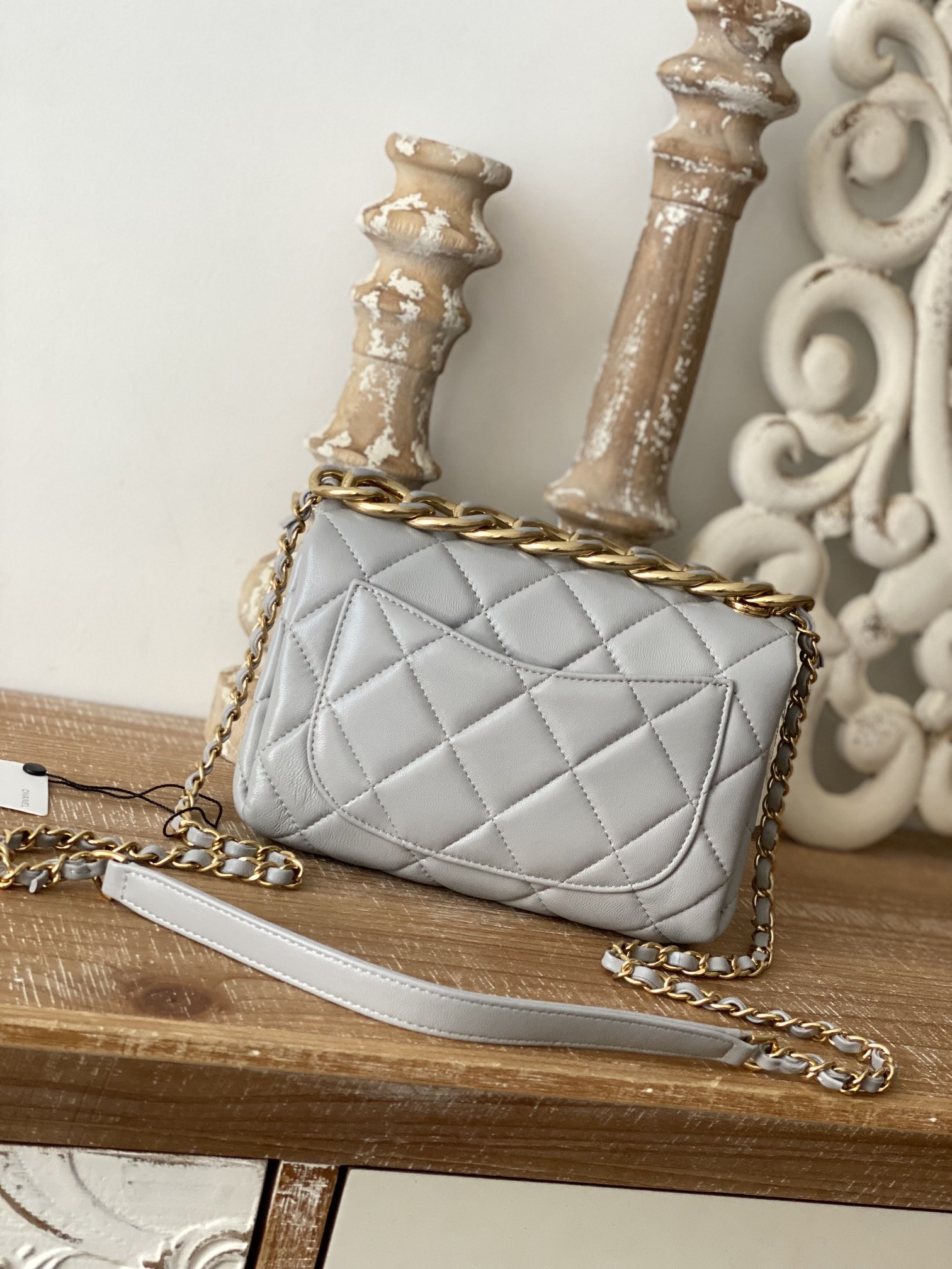 Chanel Classic Diamond Flap Bag Gray For Women. Women-s Bags 9.1in/23cm - Soul Replicas