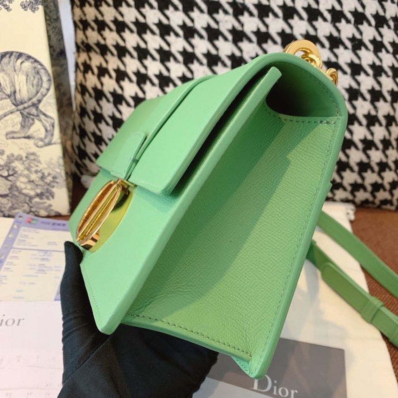 Christian Dior 30 Montaigne Chained Bag Deep Mint Green Box For Women 24cm/9in CD - Soul Replicas