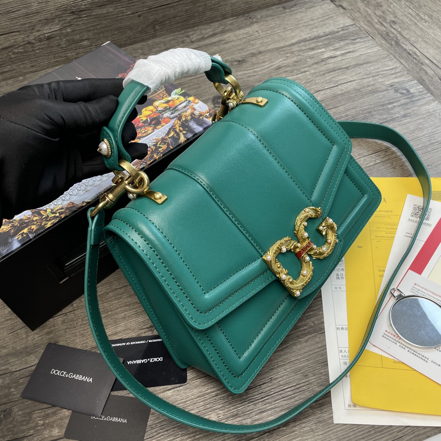 Dolce & Gabbana DG Girls Bag In Quilted Nappa Green For Women 10.6in/27cm DG - Soul Replicas