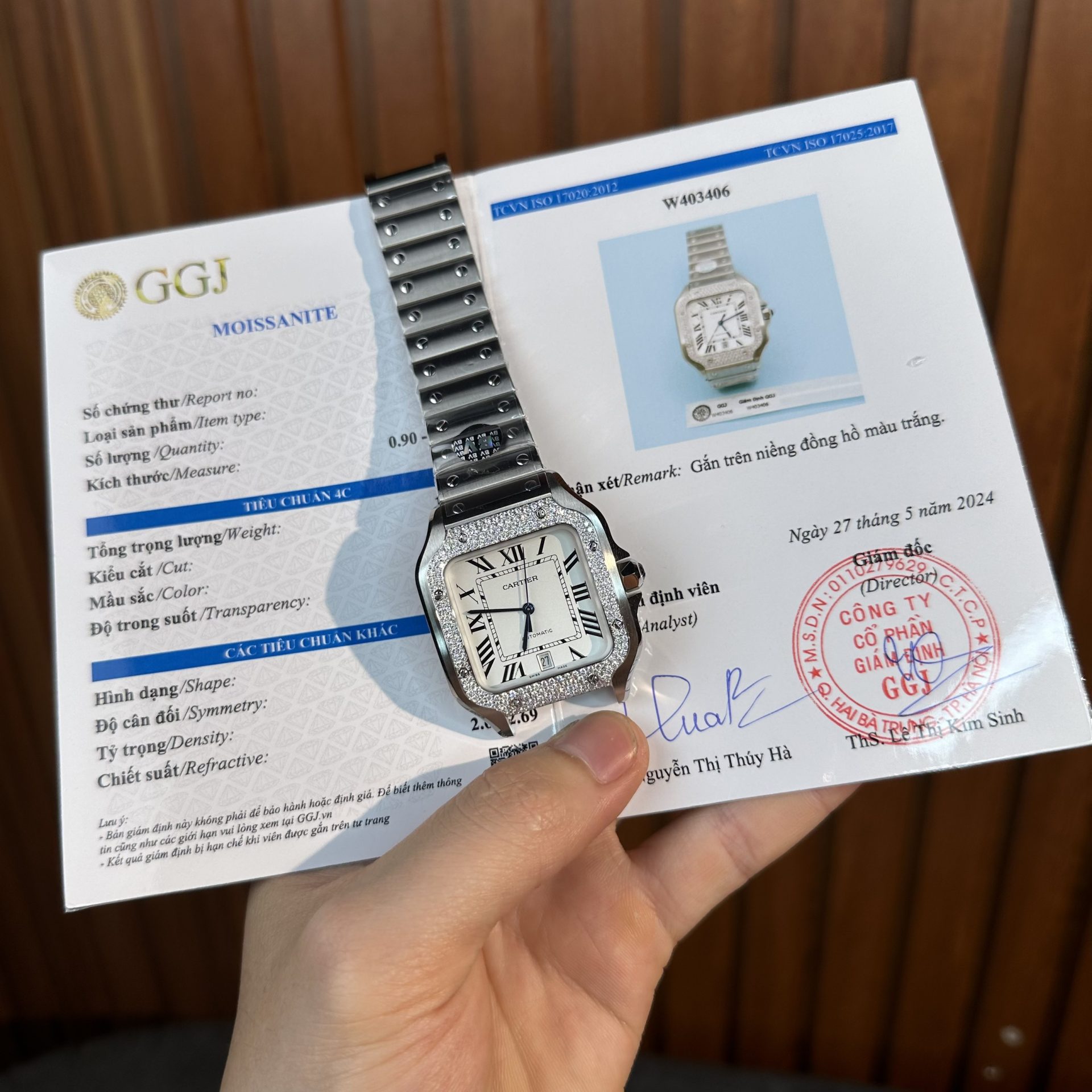 Cartier Replica Watch Santos Custom Moissanite Diamonds Hong Kong 39.8mm - Soul Replicas