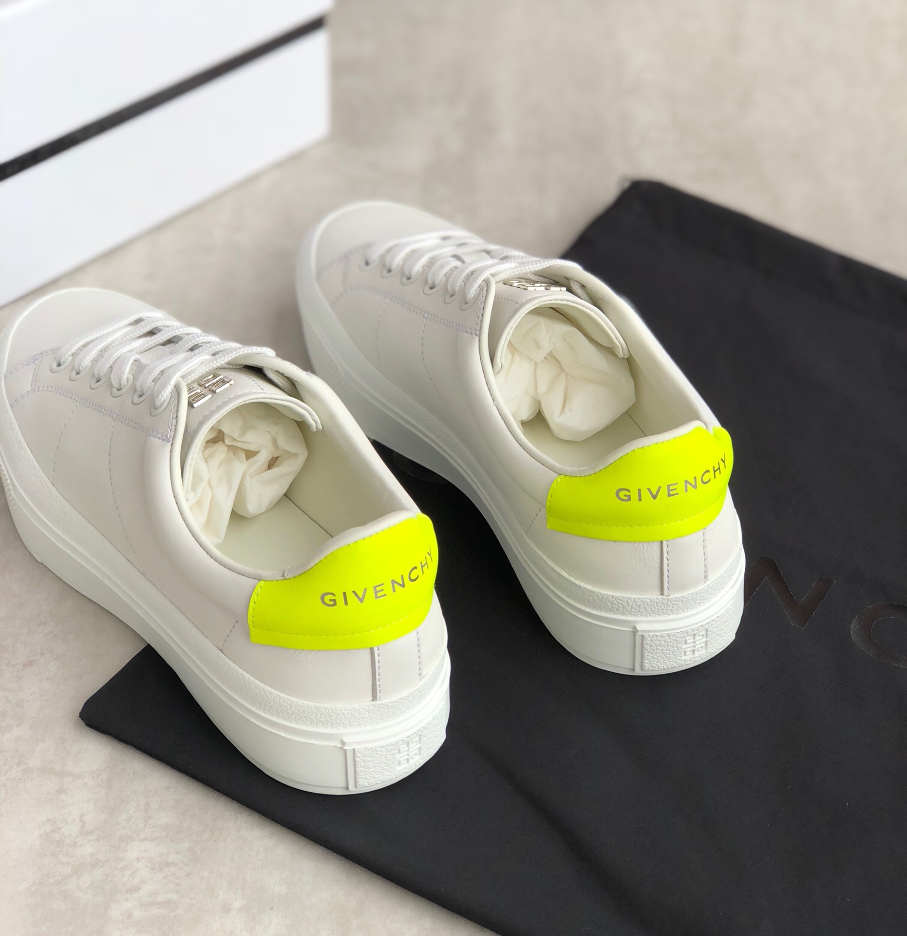 Givenchy City Sport Two-Tone Sneakers Neon And White For Men GVC - Soul Replicas