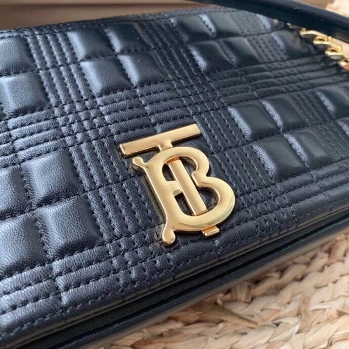 Burberry Quilted Medium Lola Bag Monogram Black For Women. Women-s Bags 11in/28cm 80217011 - Soul Replicas