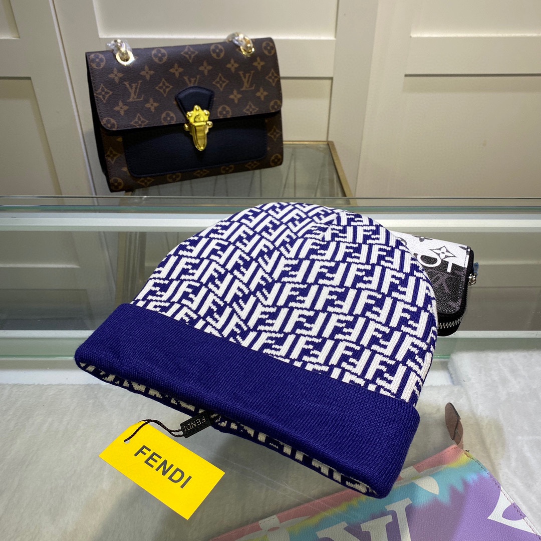 Fendi Beanie In Blue - Soul Replicas